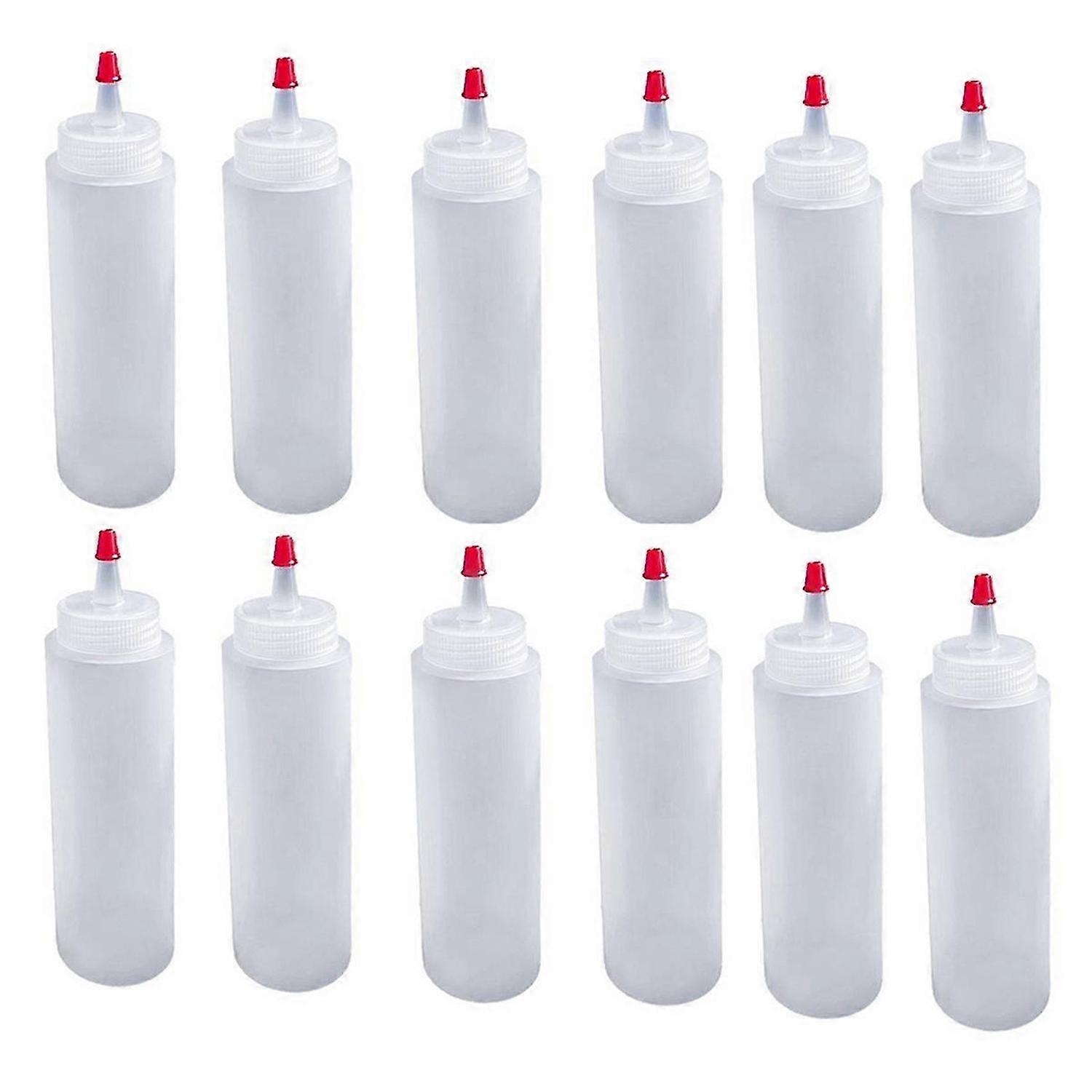 12Pcs 16 Ounce Plastic Squeeze Condiment Bottles for Ketchup, BBQ