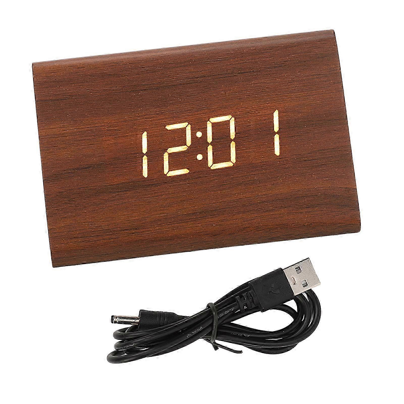 Wood Digital Alarm Clock Triangle Modern Simple Design Portable Wooden LED Clock for Home Office Travel 2025