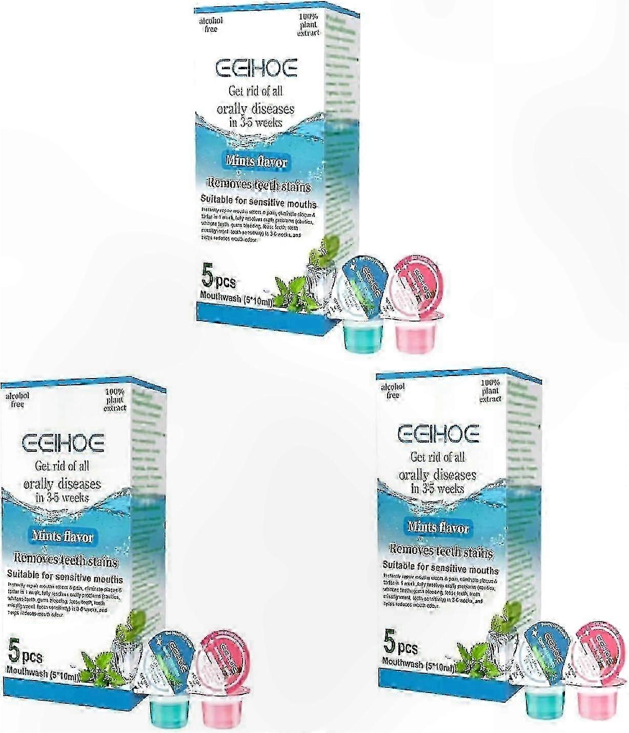 Oral Rinse for Fresh Breath and Teeth Whitening with Smoke Stain Removal 2-Pack Solution for Daily Dental Care and Hygiene