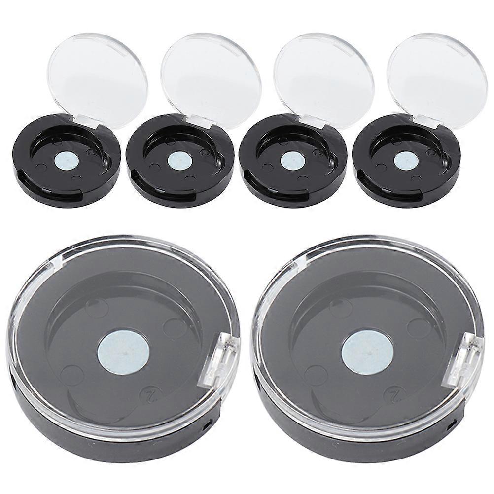 Plastic Eyeshadow Boxes 6Pack Travel Storage For Women Compact Design Black Color With Sealing Properties
