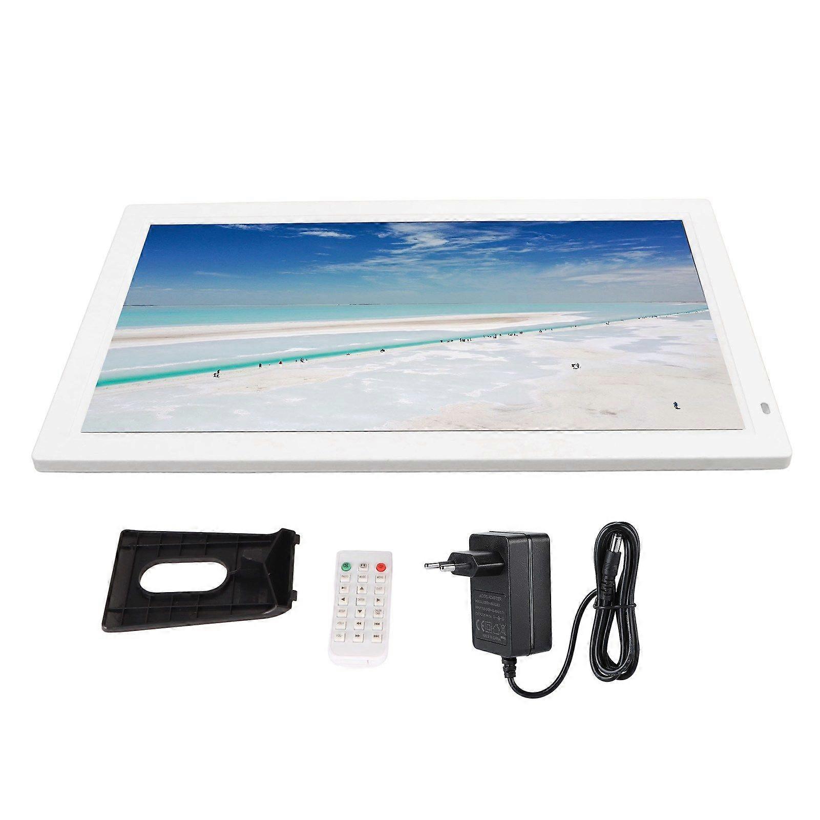 23.6 Inch Digital Photo Frame 16:9 IPS Display 1920x1080 Support Video Sound Picture Electronic Picture Frame 100240V White EU Plug