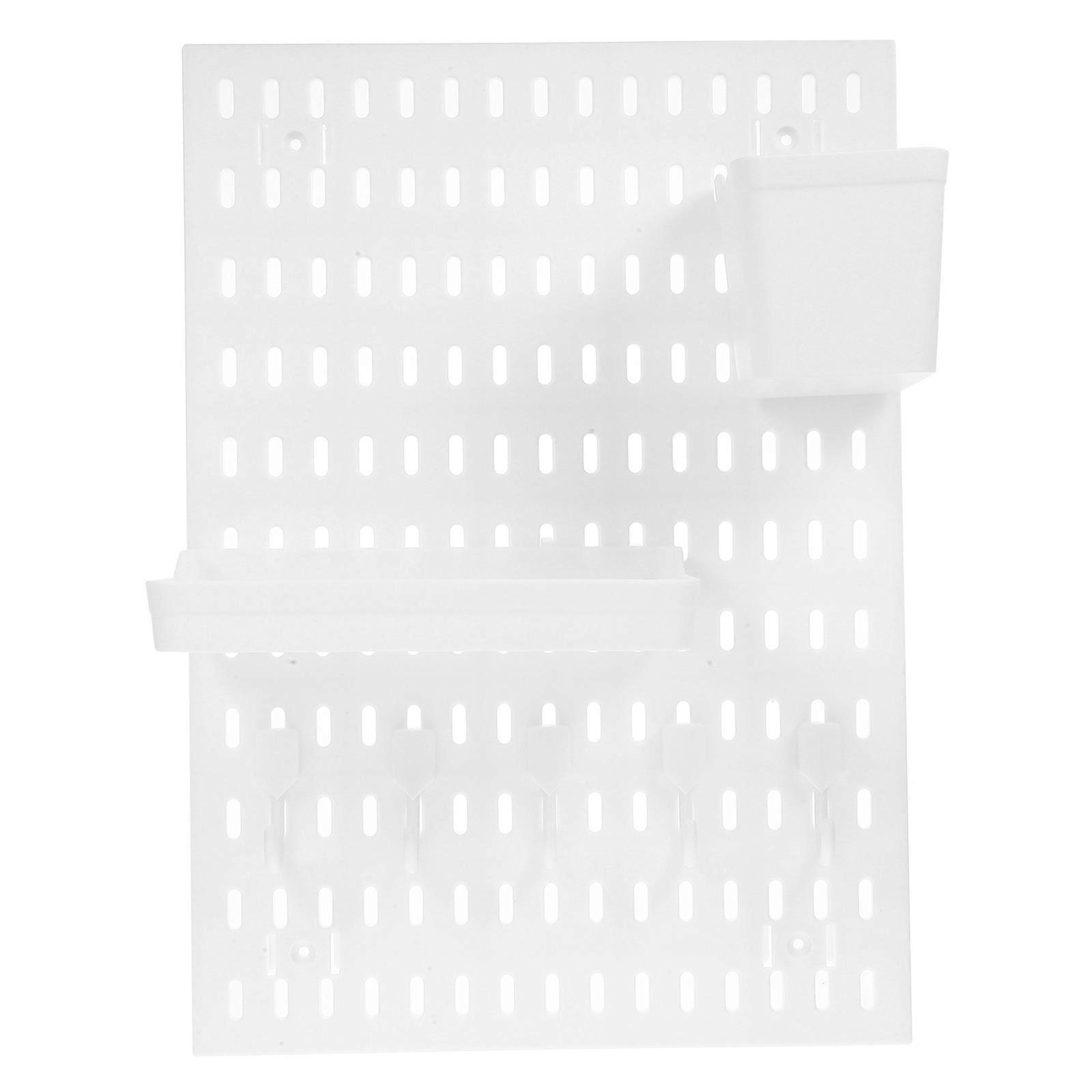White Pegboard Combination Kit for Kitchen Organization Wall Mounts 1Set