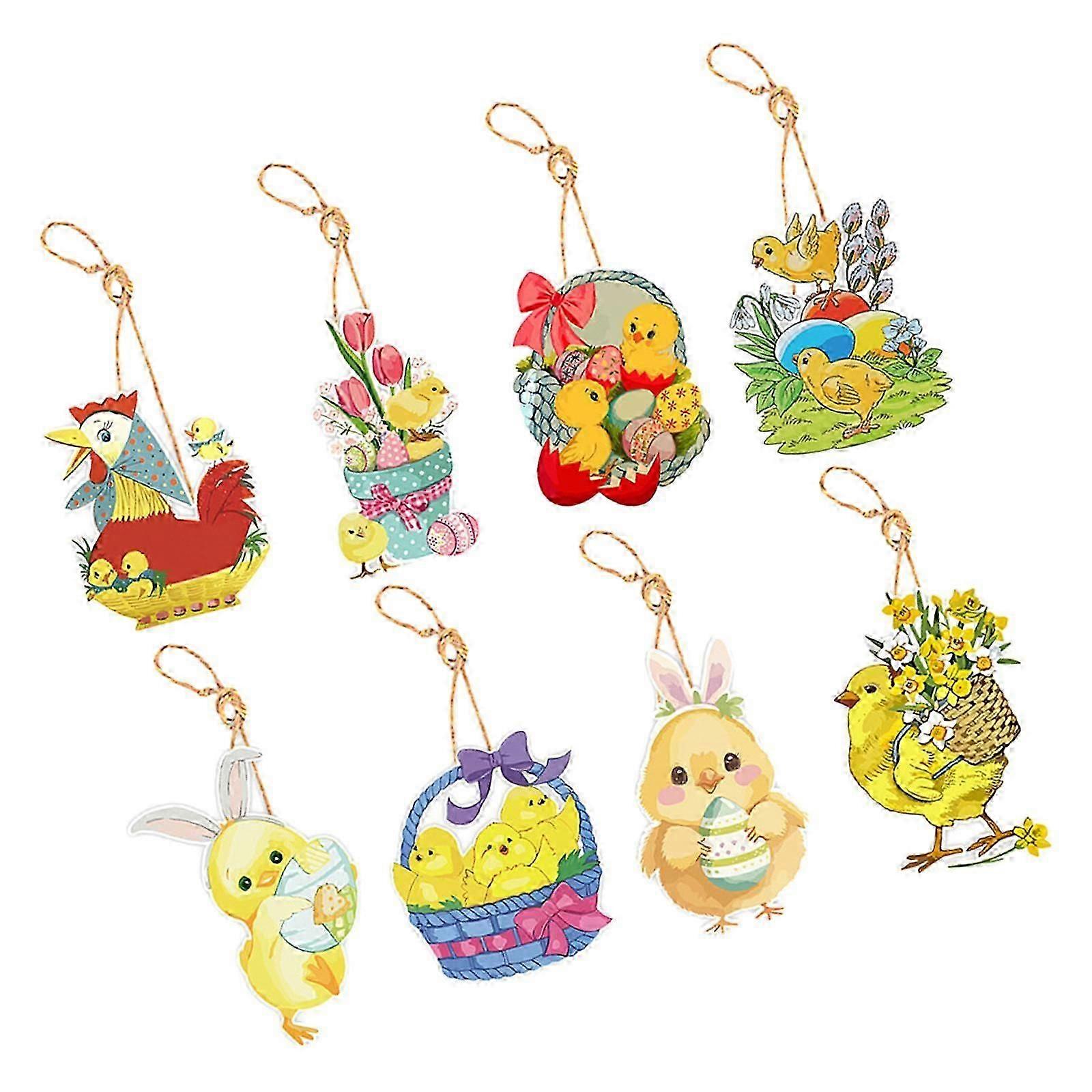 8Pcs Easter Decorations for The Home Hanging Ornaments for Wall Window Decor