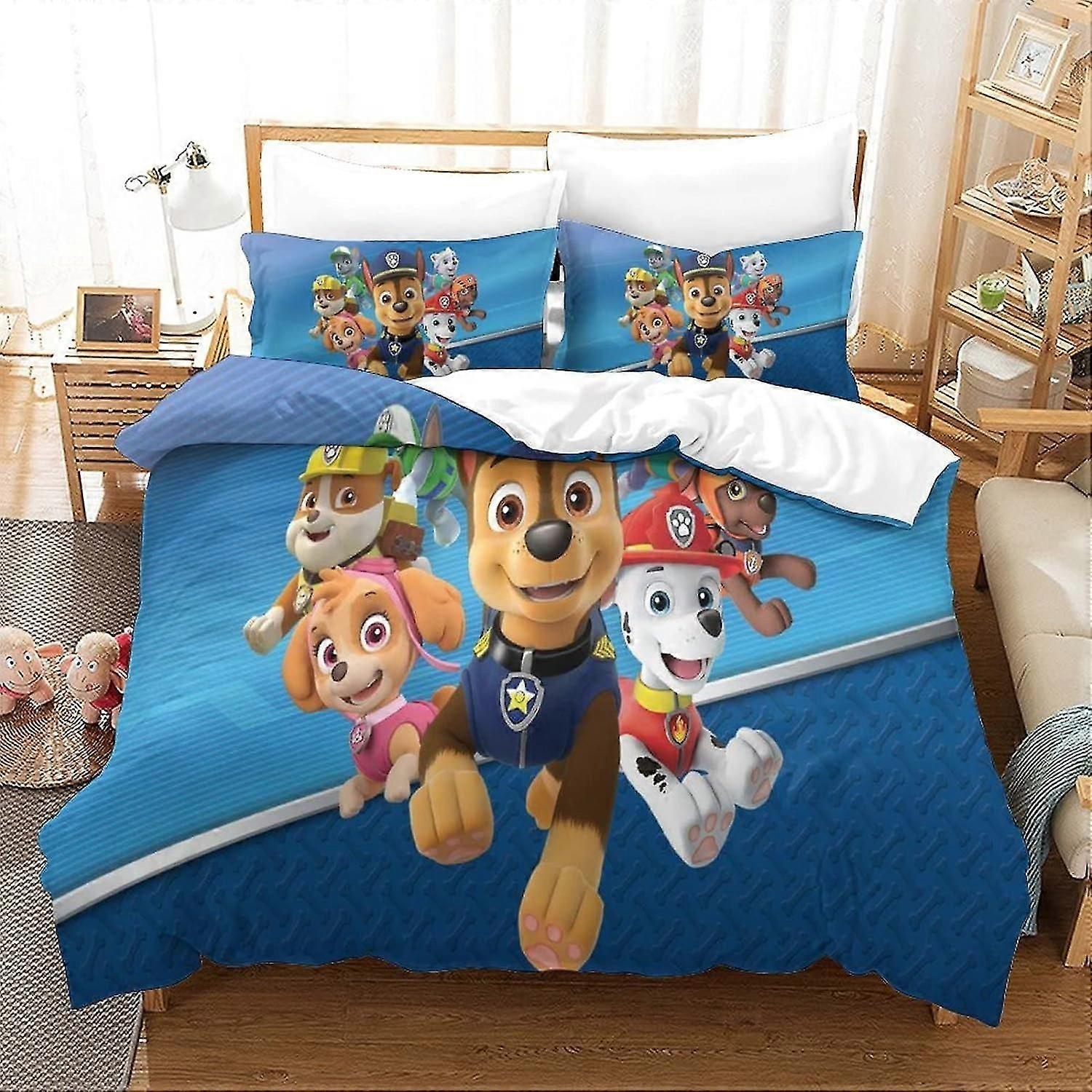 VOSILE Paw Pator Duvet Set Set of 3 Pcs Bedding Quilt Cover Exquisite Comfortable Super Soft And Hypoallergenic with Pillowcase Suitable for Children