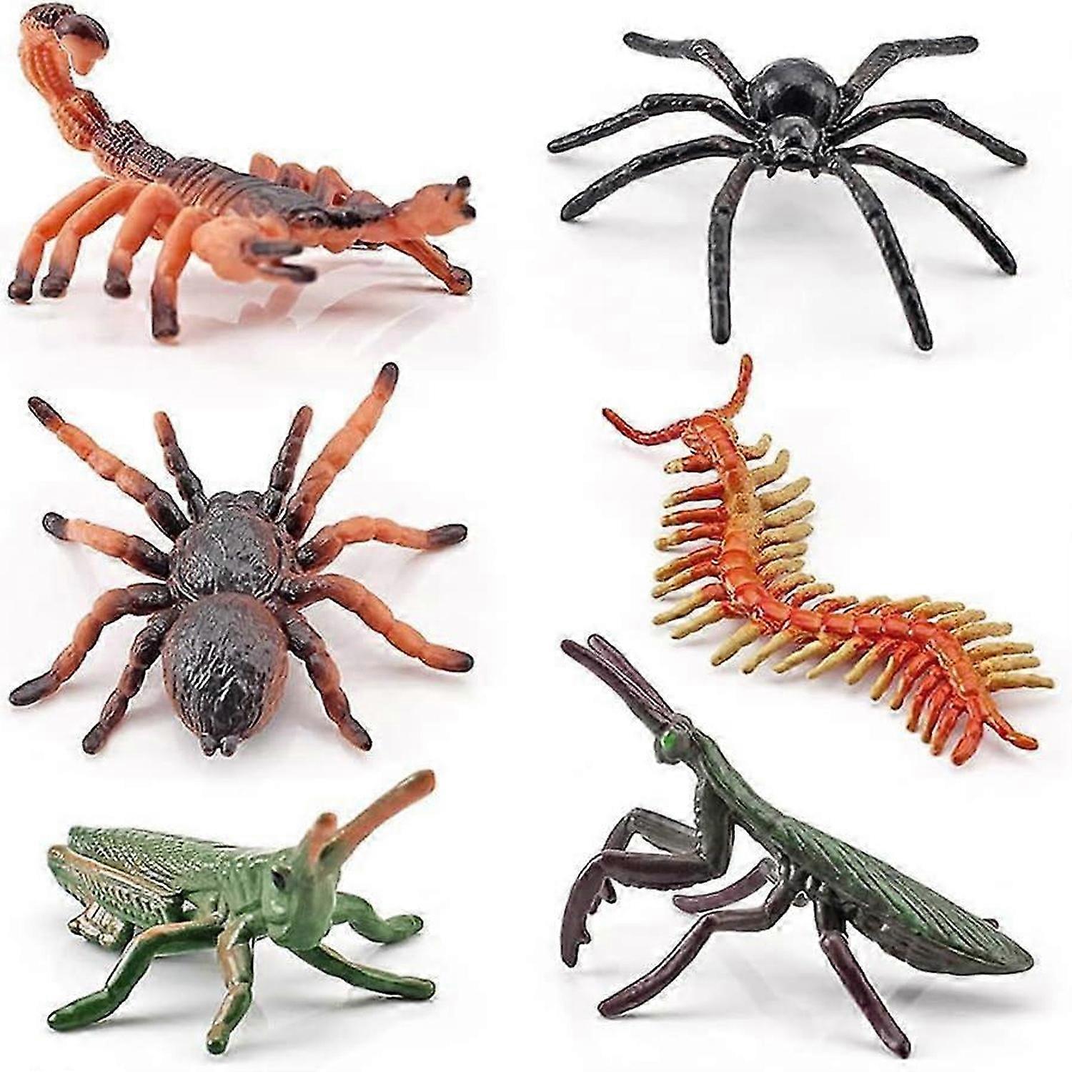 Pack of 6 Plastic Insect Bugs Figures, Animal World Figures Model Realistic Bugs Insect Toystyle 1)