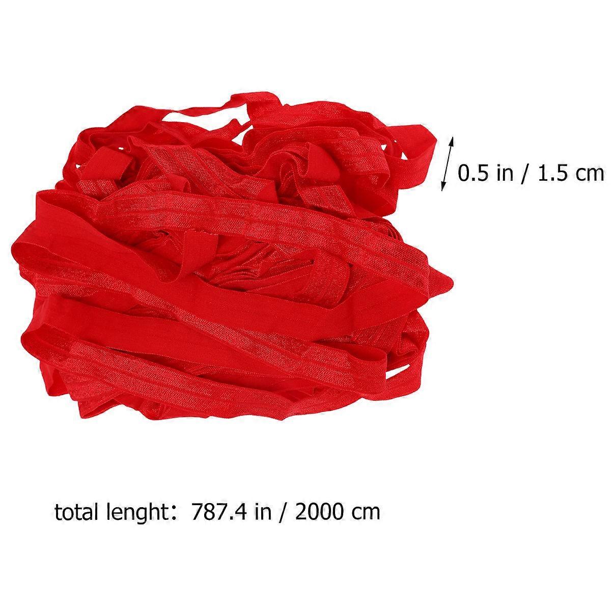 Binding Elastic Bands Comfortable Home Users Crafting Supplies Red 2000cm X 1.5cm Flat Style Polyester 1Pcs