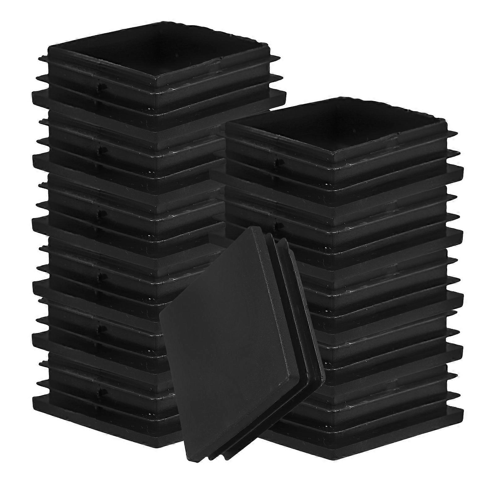 Black Plastic Tubing End Plugs for Pipe Use with Anti-Slip 12Pcs Set