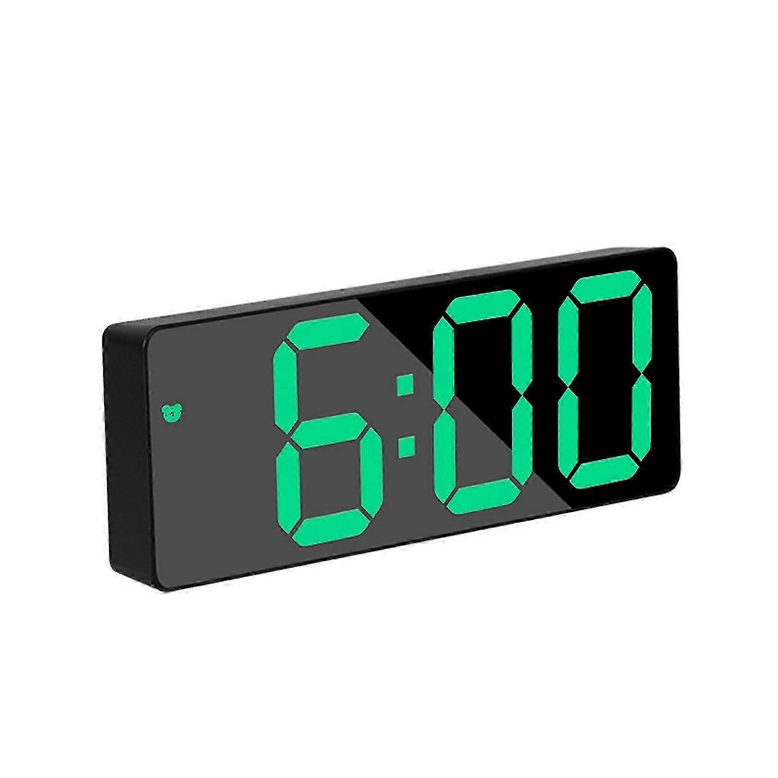Led Electronic Alarm Clock With Dual Power Supply And Voice Control - Simple Style Clock With Date, Time, Temperature And Snooze Function-Good