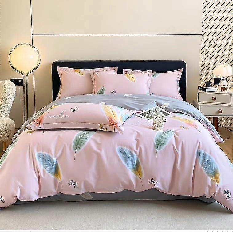 2m Bedding 100% Cotton Queen Size Percale Sheets Set With Quilt Cover, Flat Sheets, Pillow Shams And Pillowcases