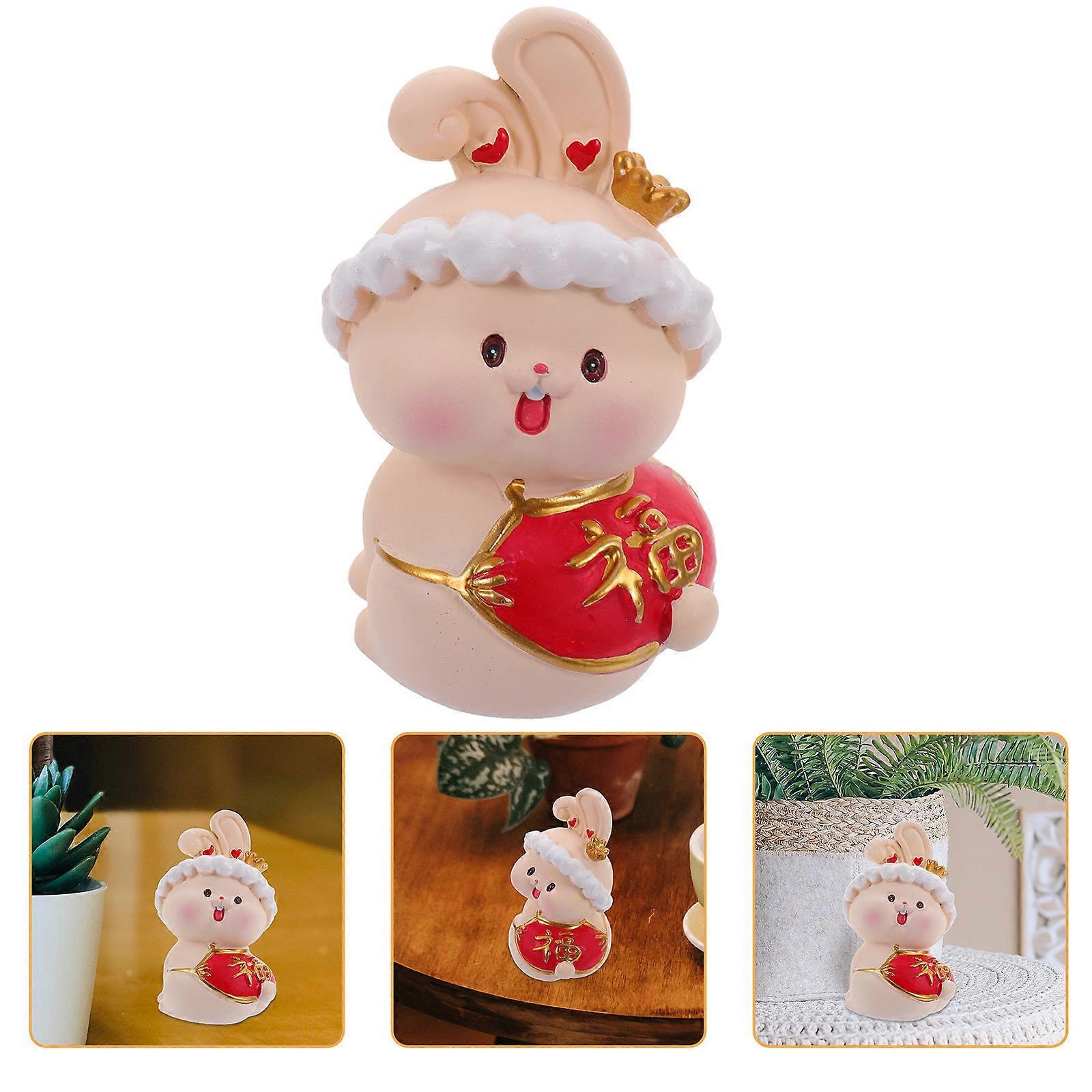 Resin Bunny Figurines Rabbit Statue 4Pcs Set for Decorative Use