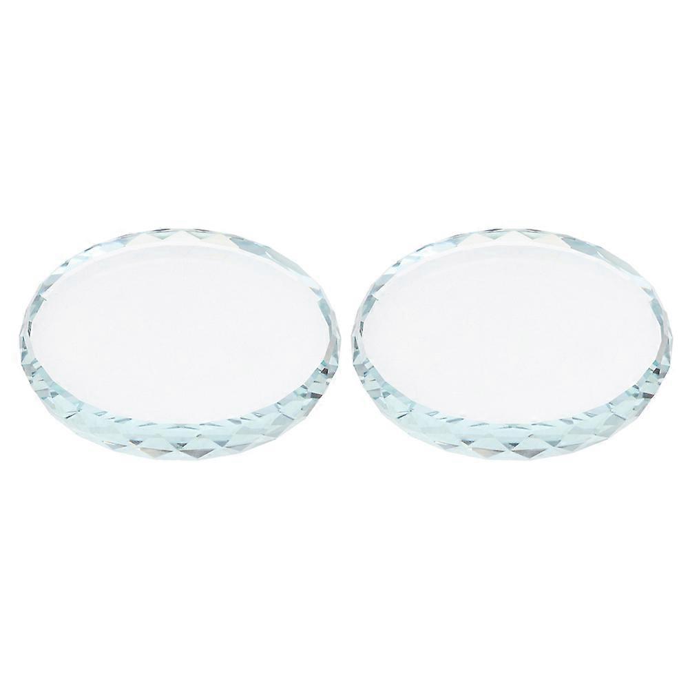 Transparent Glass Display Base for Storage Use 8Pcs Ornament Display Stands
