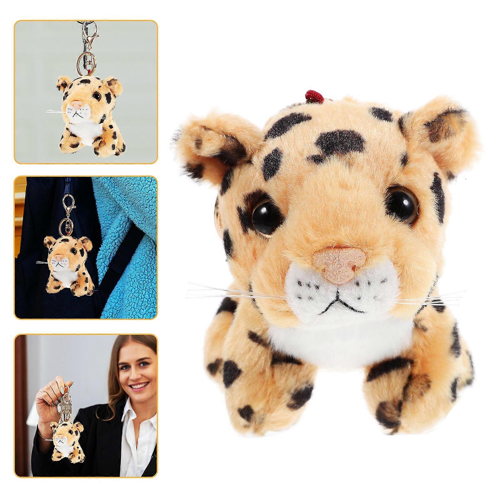 Stuffed Animal Keychain Plush Leopard Bag Pendant for Decor 2Pcs