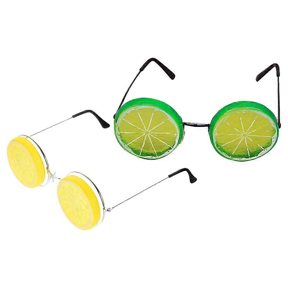 Funny Lemon Glasses Lemon Shaped Eyeglasses for Party Use 4Pcs Yellow