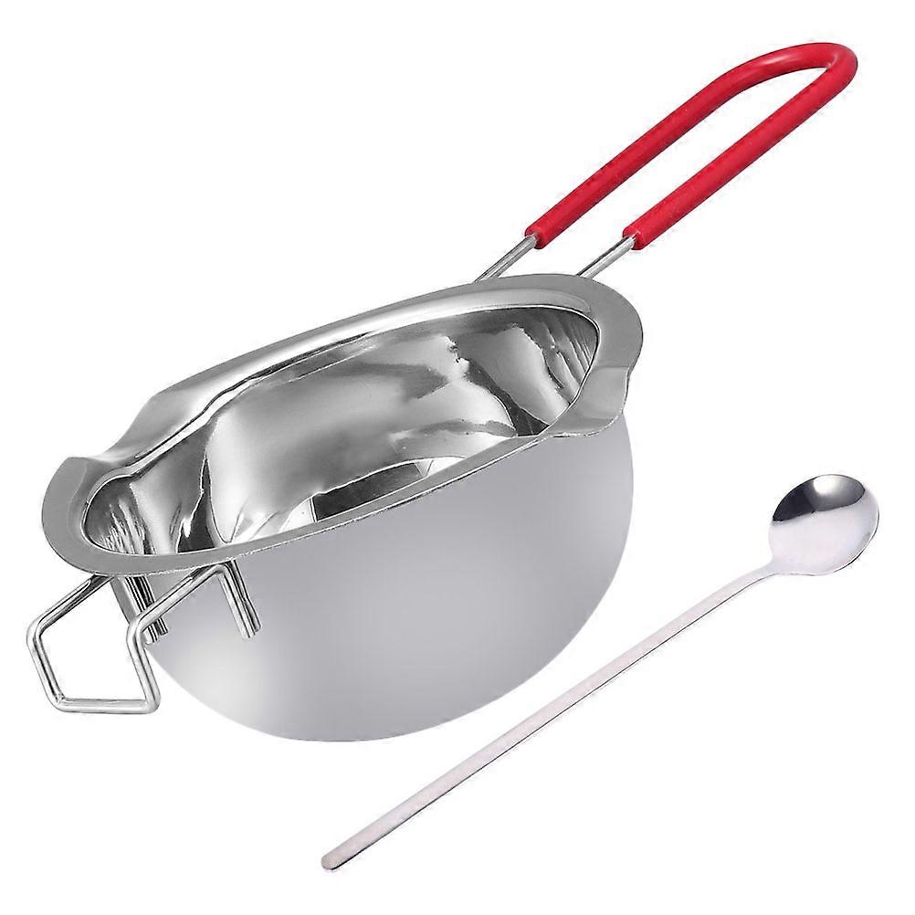 Cheese Melting Pot with Spoon for Candle Heating 2Sets Silver