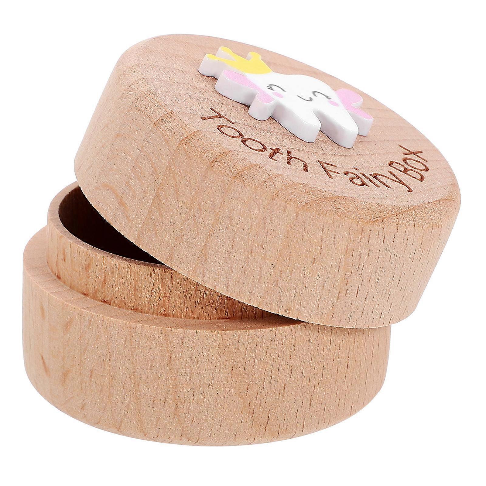 Toddler Tooth Container Wooden Storage Box for Storage Brown