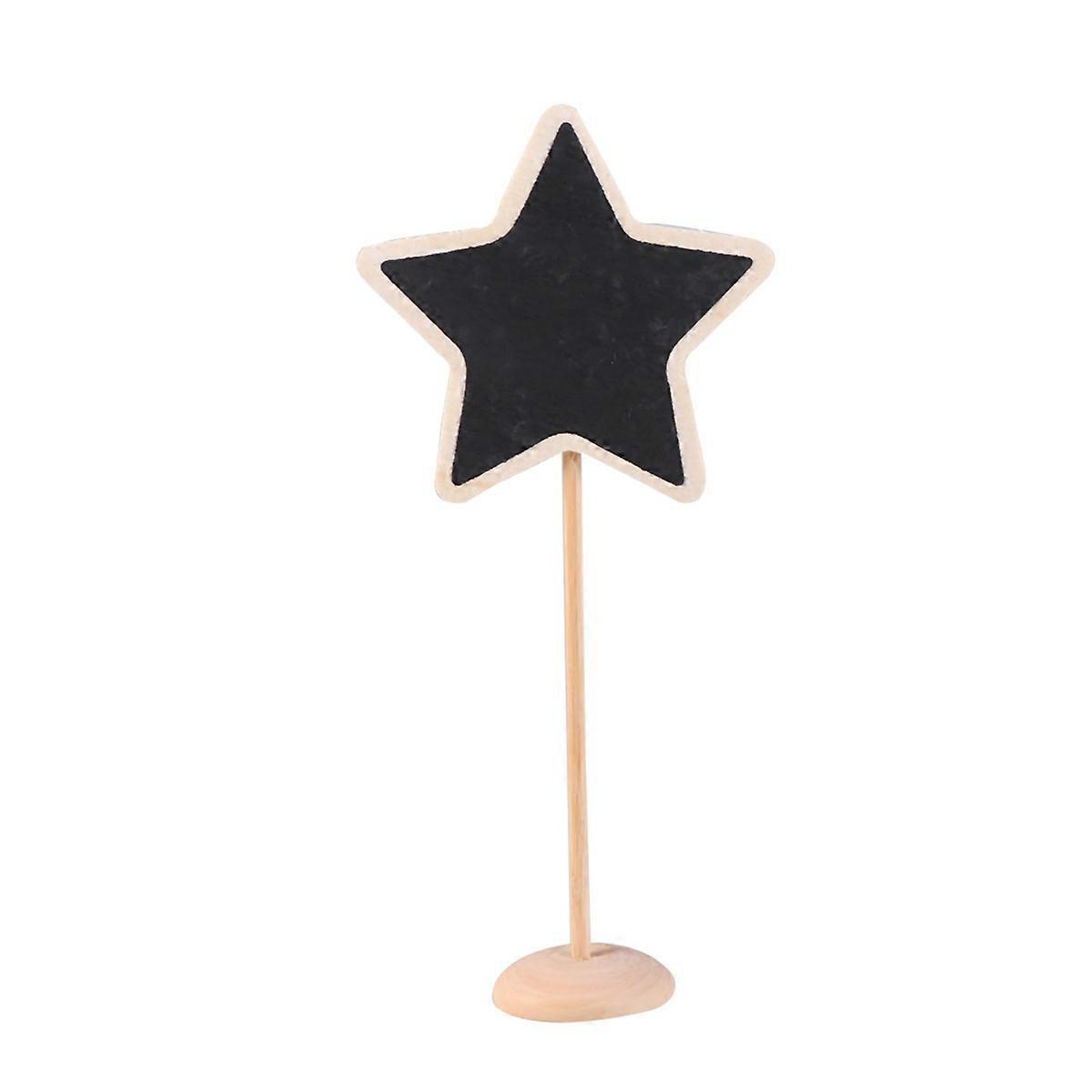 Mini Chalkboards with Stand for Leaving Message 10Pcs Black Wooden Star Shape