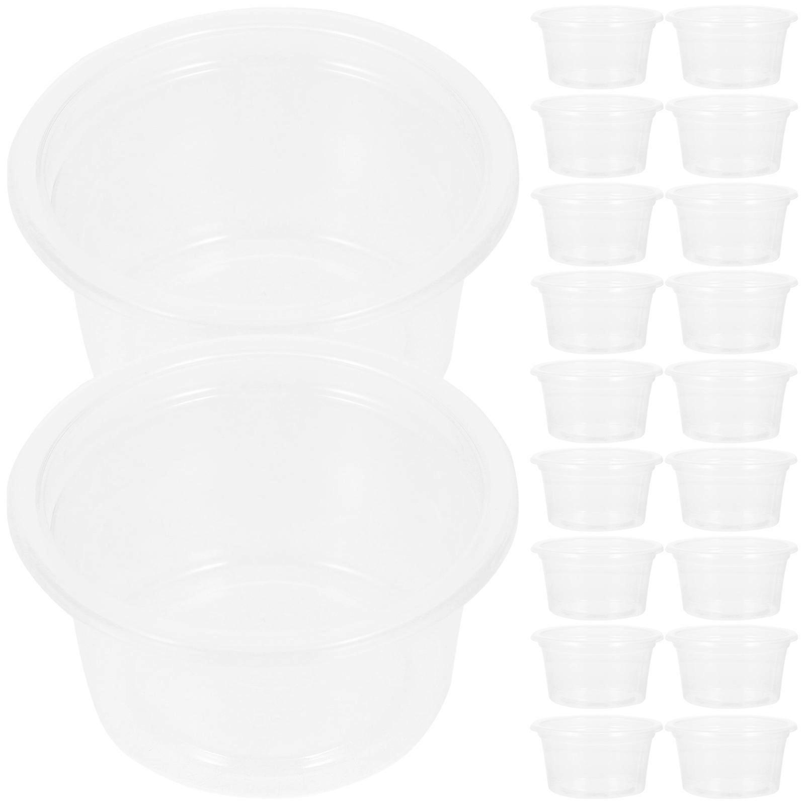 Compact Reptile Bowl Transparent Set for 100Pcs Food and Water