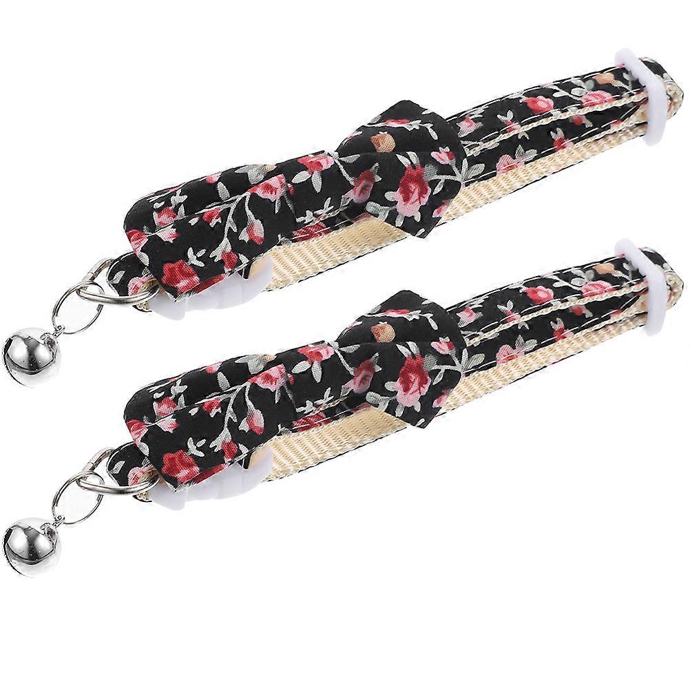 Adjustable Cat Collar with Bell Bow Tie 10Pcs Cute Pet Collar