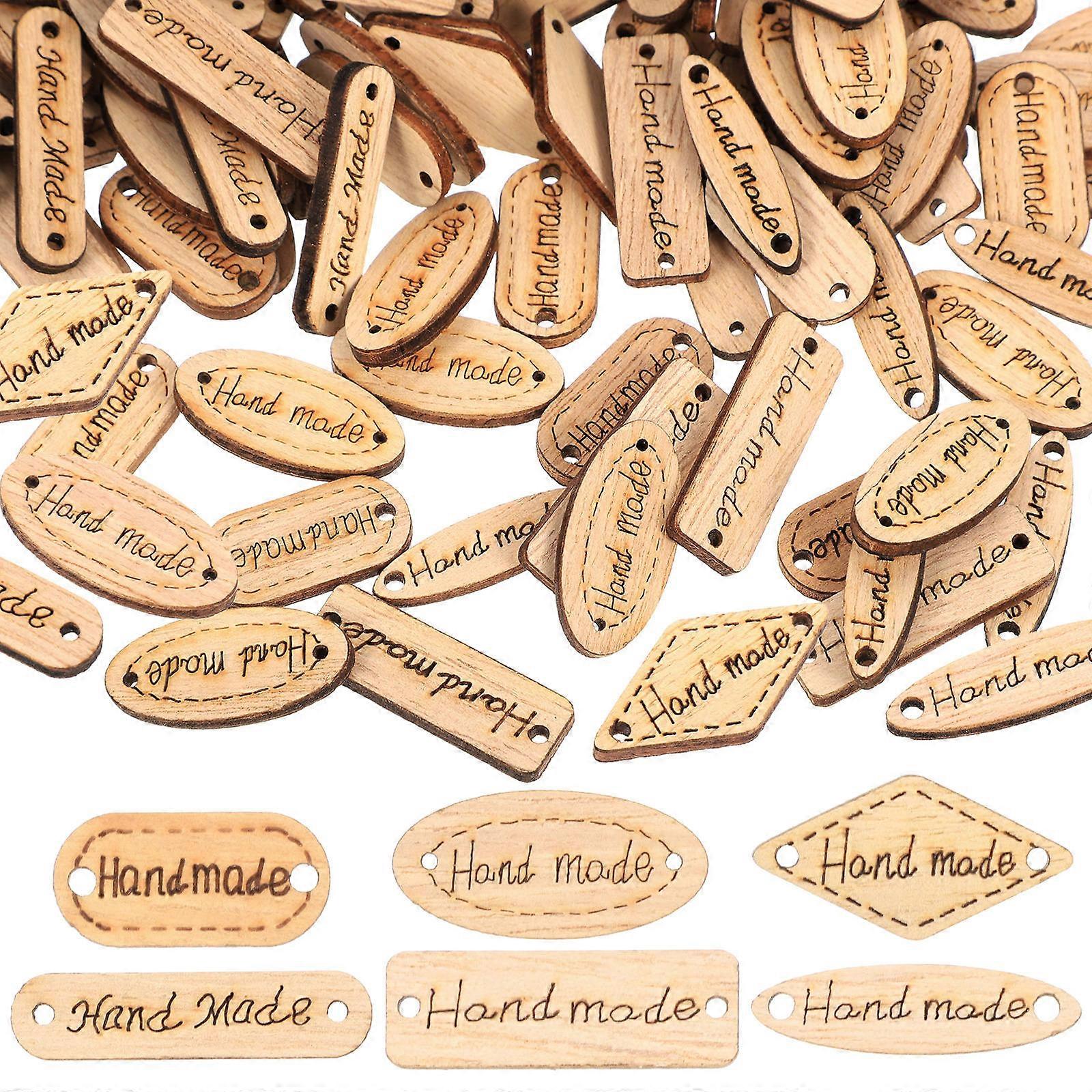 Scrapbooking Wood Button Connector for Sewing 400Pcs Handmade Tags
