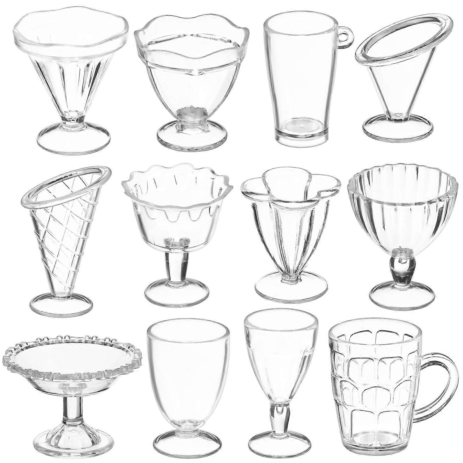 Mini Dollhouse Cups for Miniature Dining with 24Pcs Tiny Dessert Cups