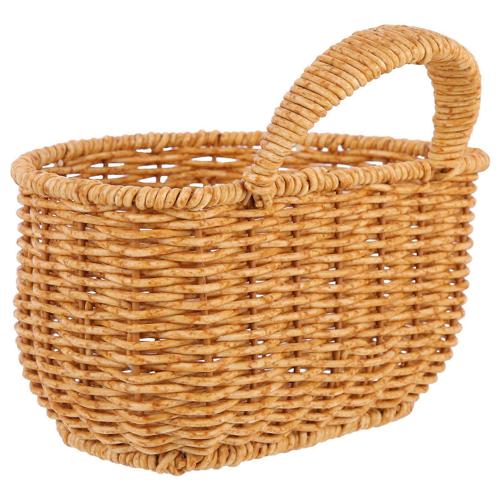 2Pcs Imitation Woven Storage Basket for Storage Use Hanging Basket