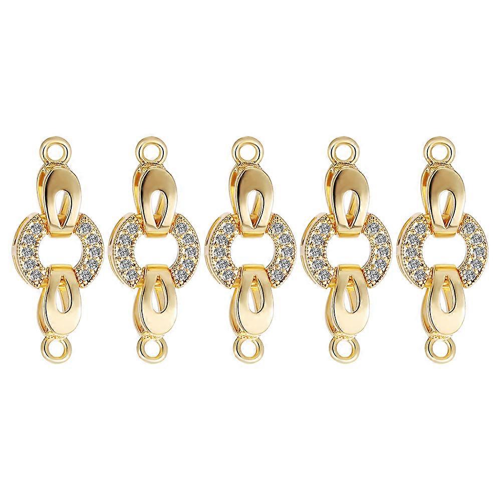 10 Pcs Jewelry Making Clasps Buckle Closures For Bracelets And Necklaces With Rectangular Shape Copper Zircon Material