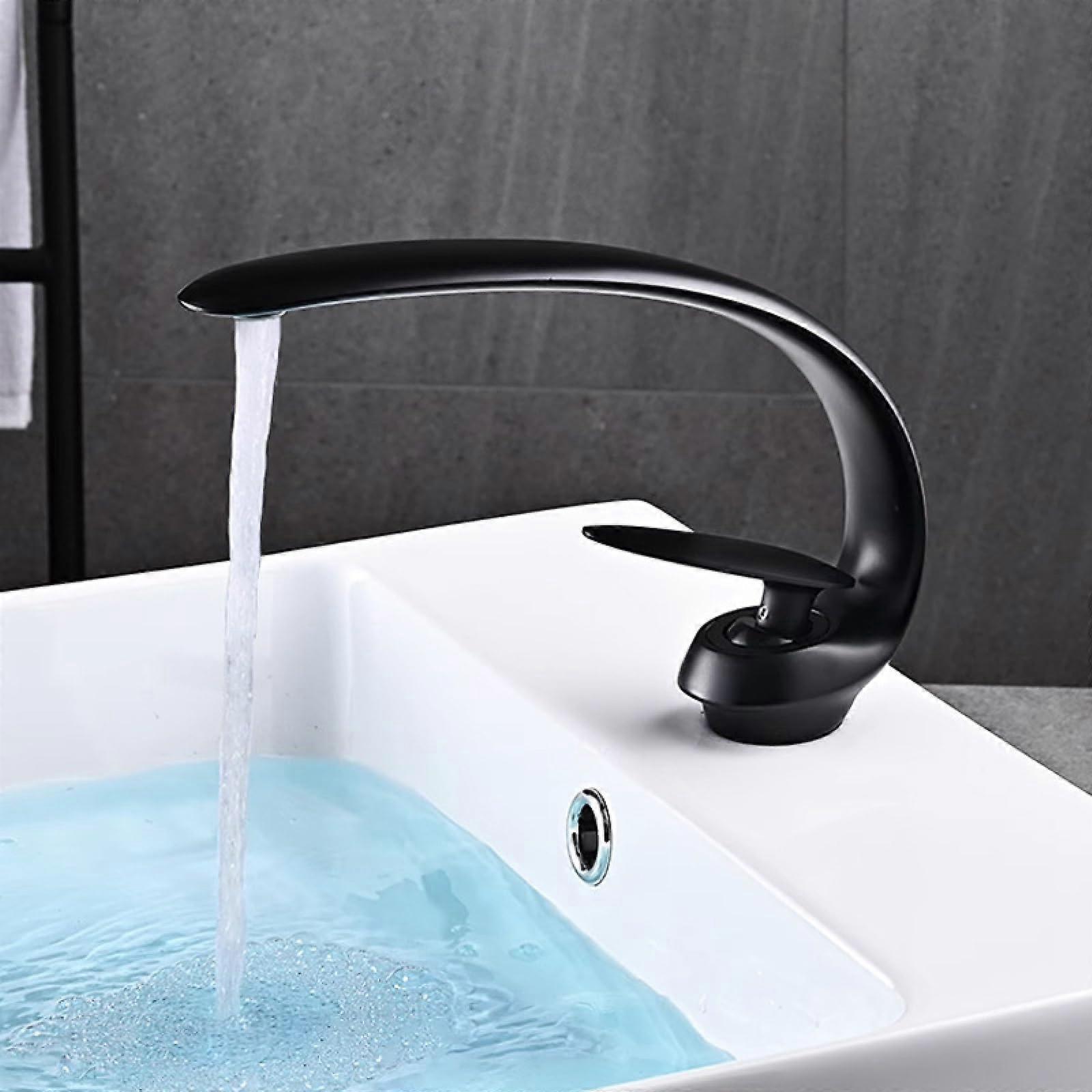 Gold Bathroom Basin Faucet For Vanity Single Handle Mixer Dual Temperature