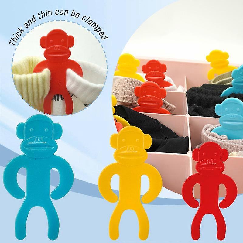 2025 New Sock Monkey Creative Home Washing Machine Drying Monkey Socks Fixer Red