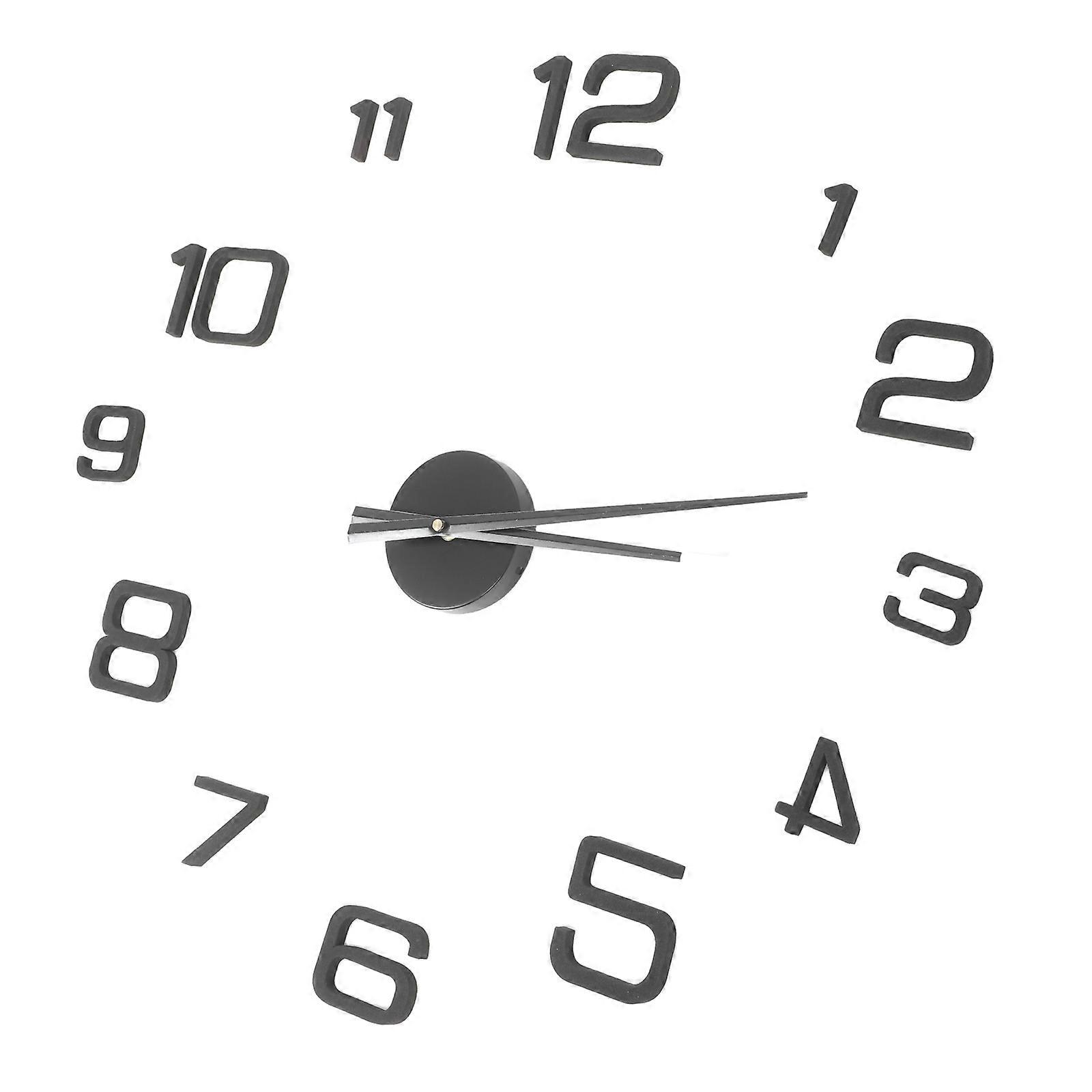 Black Acrylic Wall Clock Decor for Time Keeping 5Sets Pack