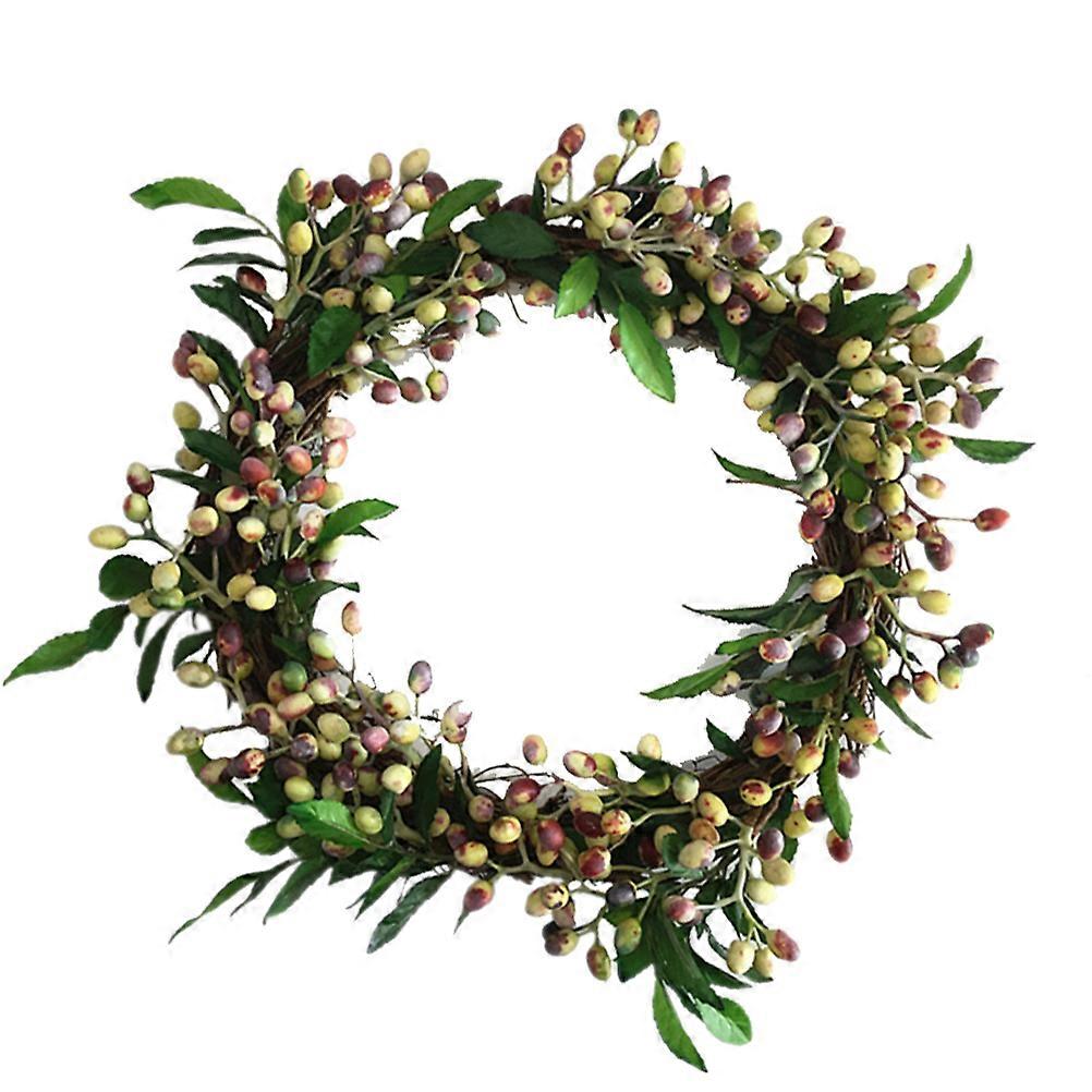Artificial Olive Branch Garland For Wall Hanging Display 40Cm Diameter Ideal For Christmas 1Pcs