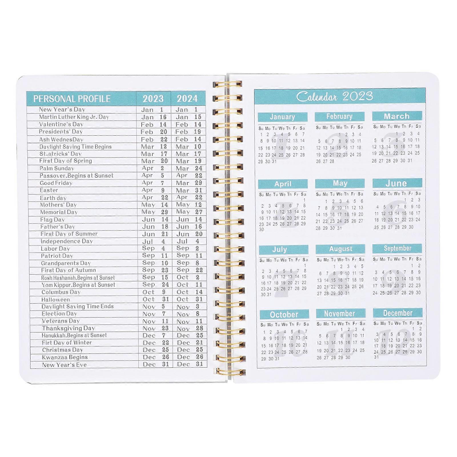 Household Note Pad Planner for Writing 4Pcs Blue Academic Planner Book