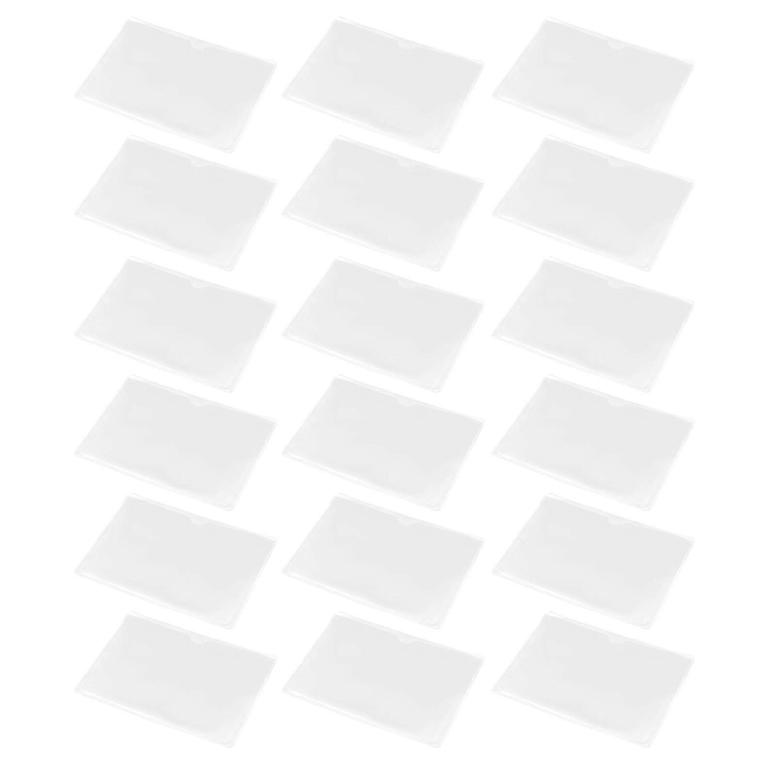 Material Card Sleeves Self-Adhesive for Storage 90Pcs Transparent Label Holders