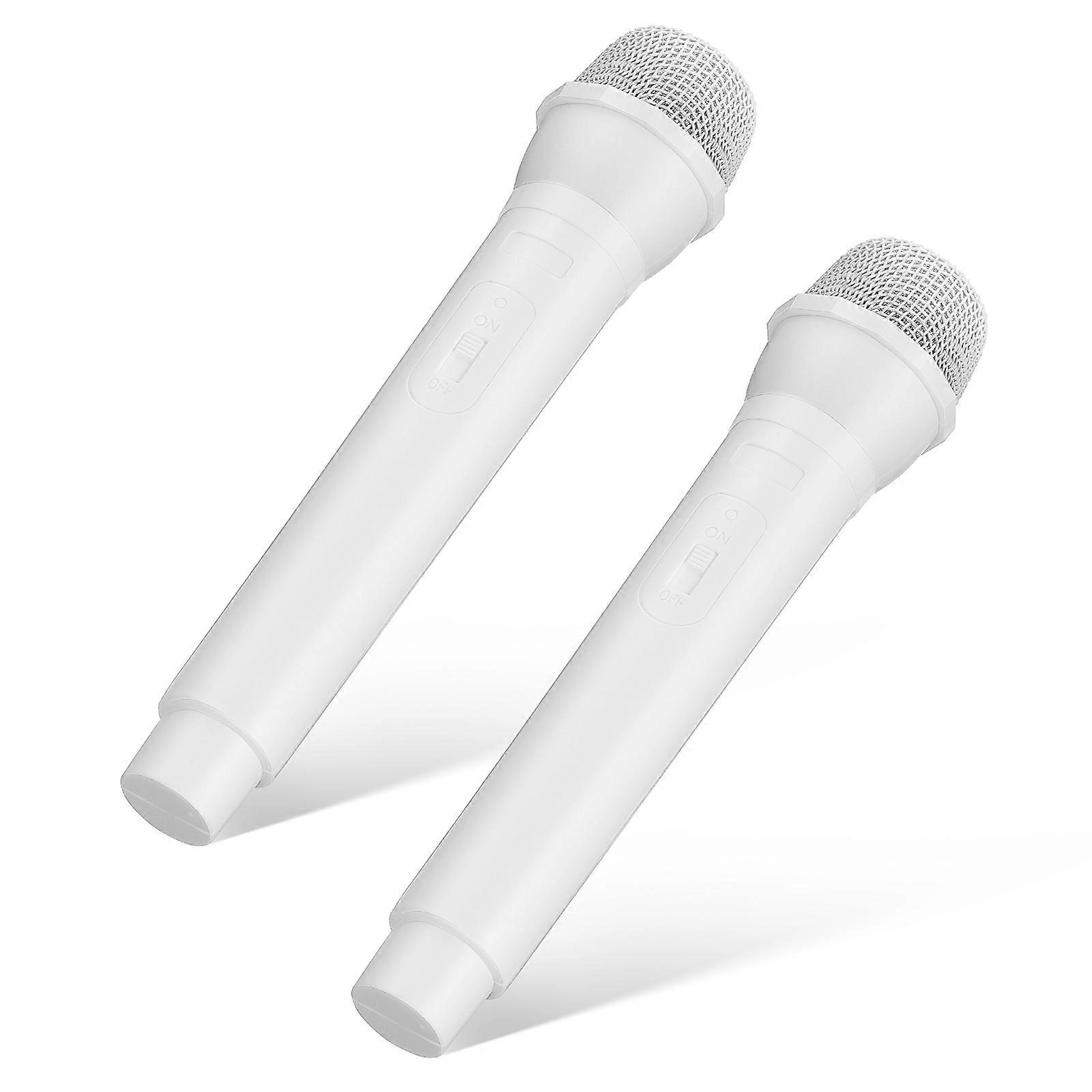 Simulated Microphone Performance Microphone Prop Kids Gift Cylindrical Shape ABS Material 2Set