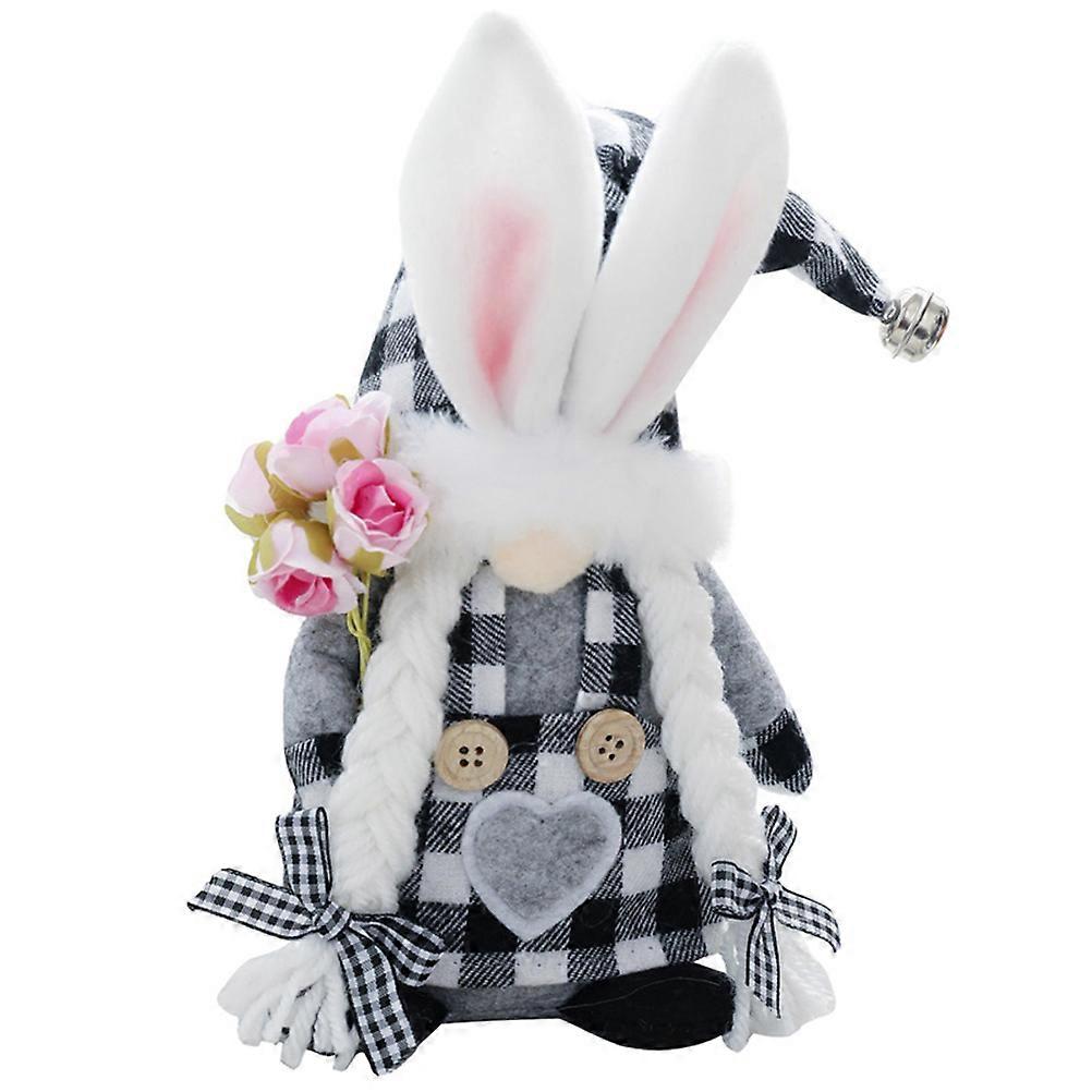 Easter Bunny Gnome Doll Ornament for Playing Multi Color Plush