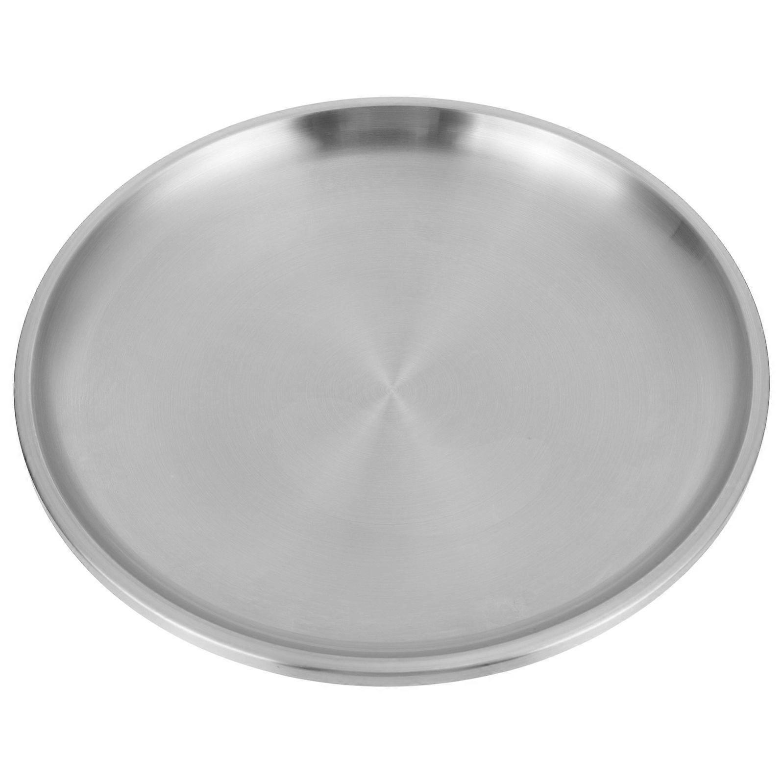Rustproof Stainless Steel Food Container for Kitchen 3Pcs Round Plate