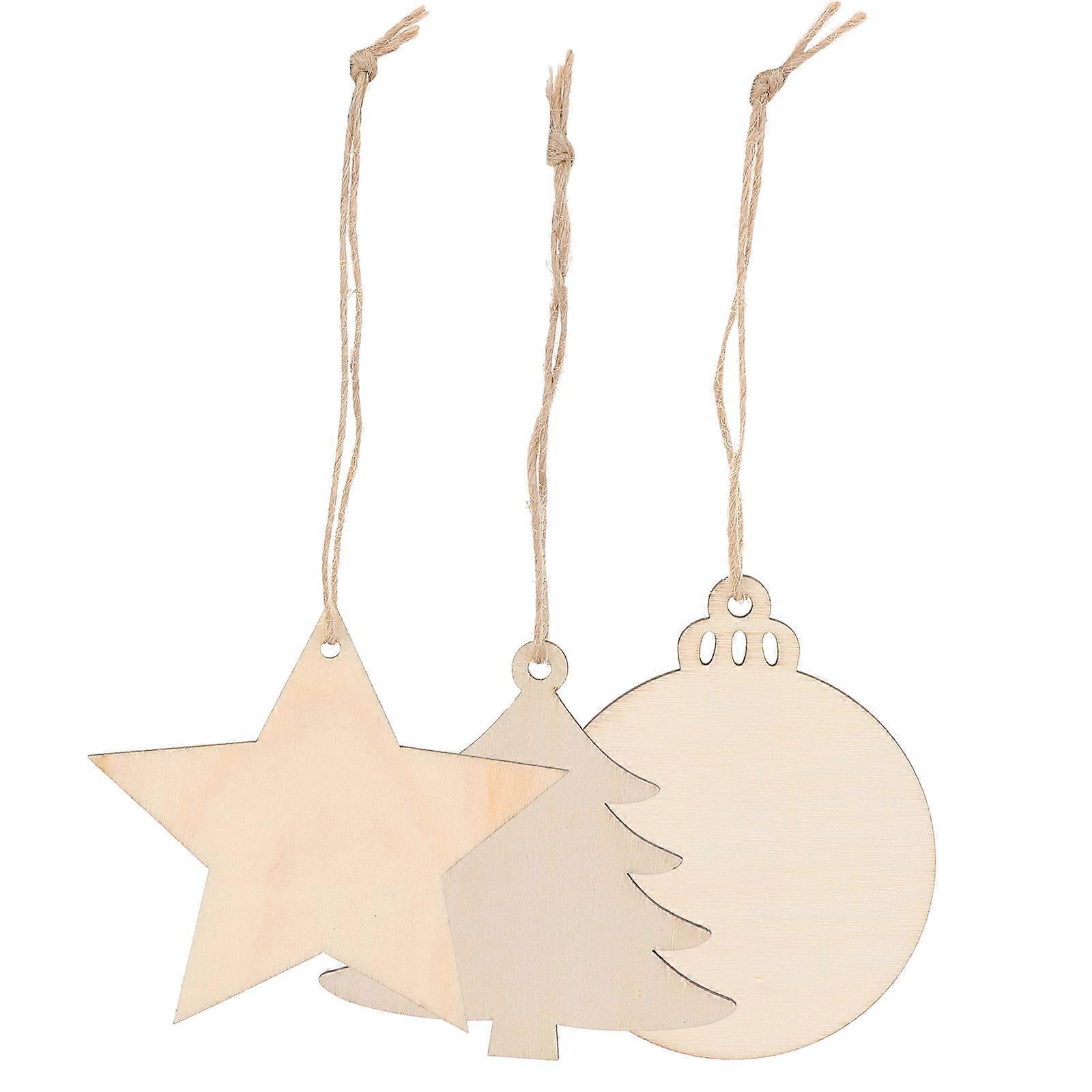 Christmas Wood Pendant Hanging Decoration for DIY Crafts 150Pcs Set