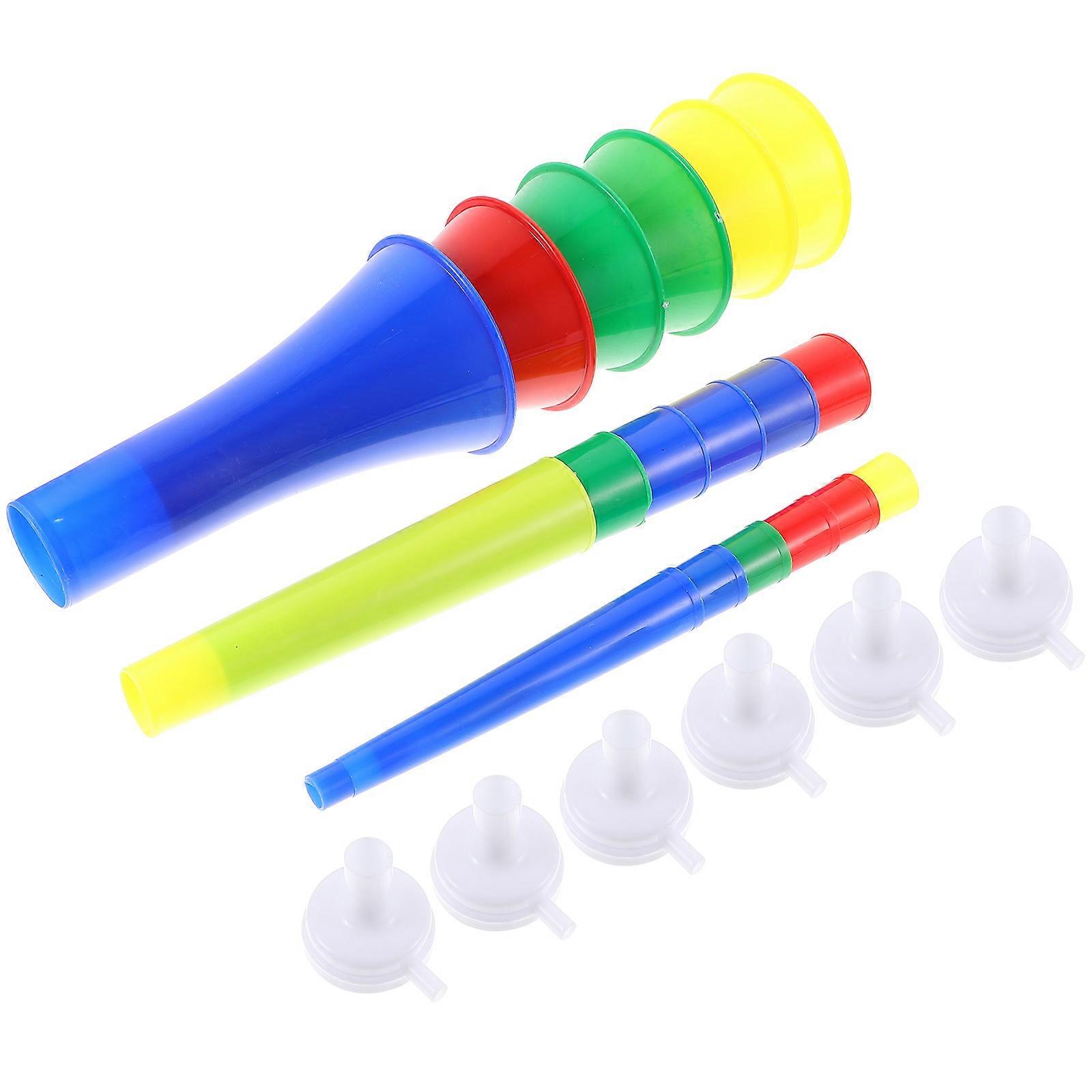 צופר אצטדיון מתקפל קרן חצוצרה מפלסטיק למסיבה 6 יחידות רעשניות