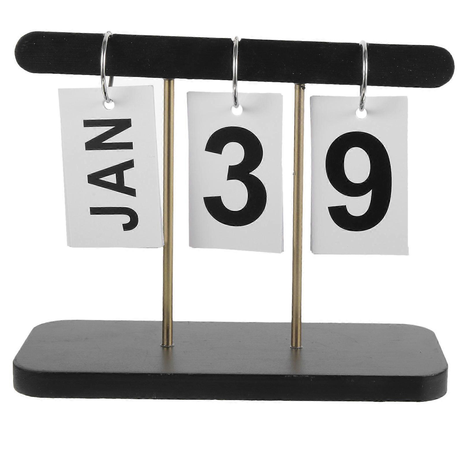 Wooden Desk Calendar Perpetual Flip Calendar for Home Use 3Pcs Set
