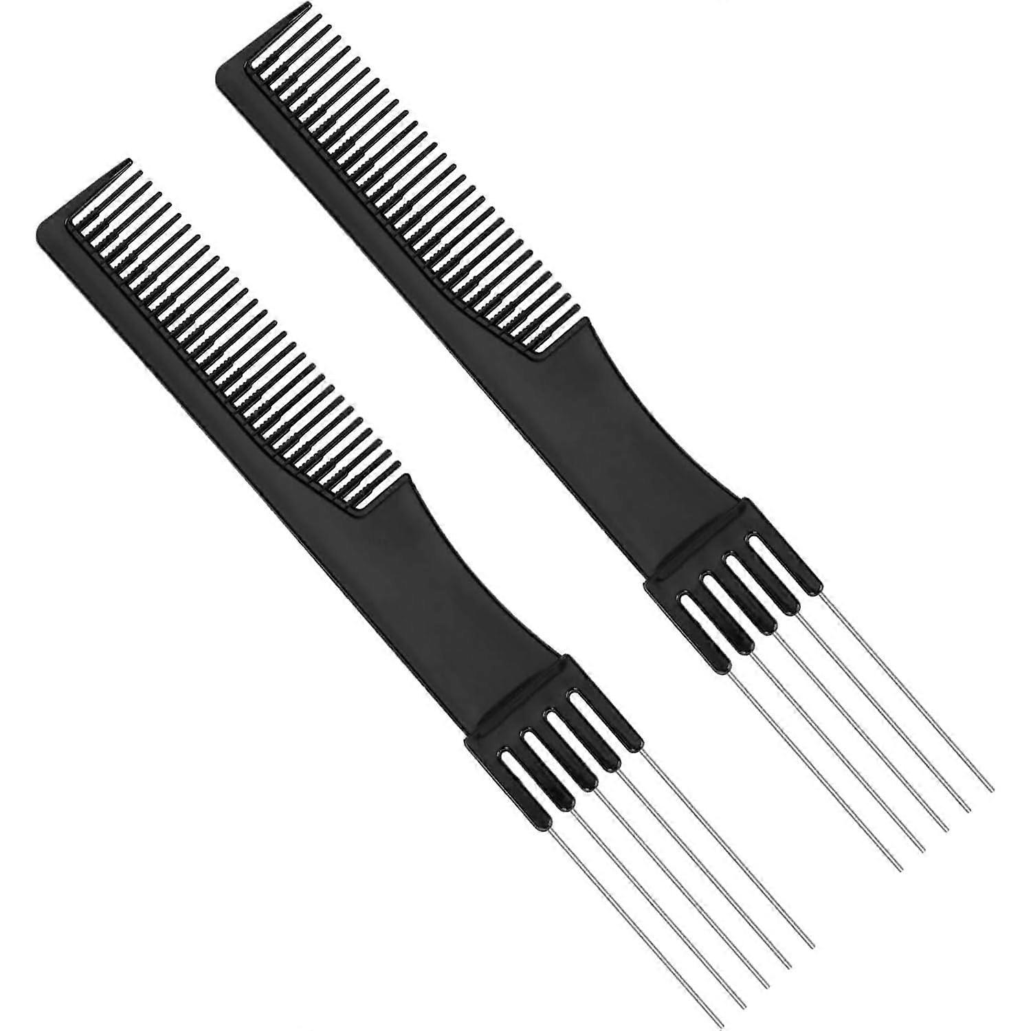 Teasing Comb For Women 2 Pcs DoubleHead Metal Prong FineTooth