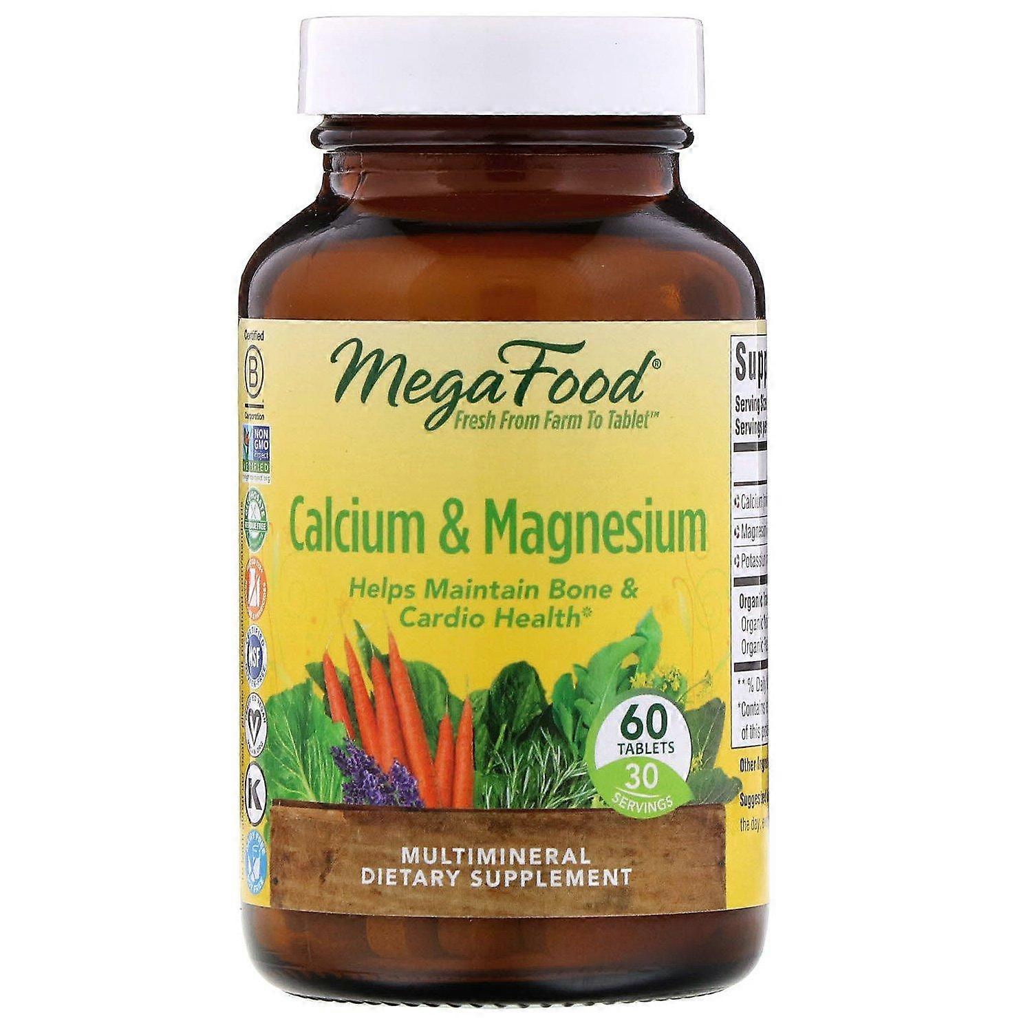 MegaFood, Calcium & Magnesium, 60 Tablets
