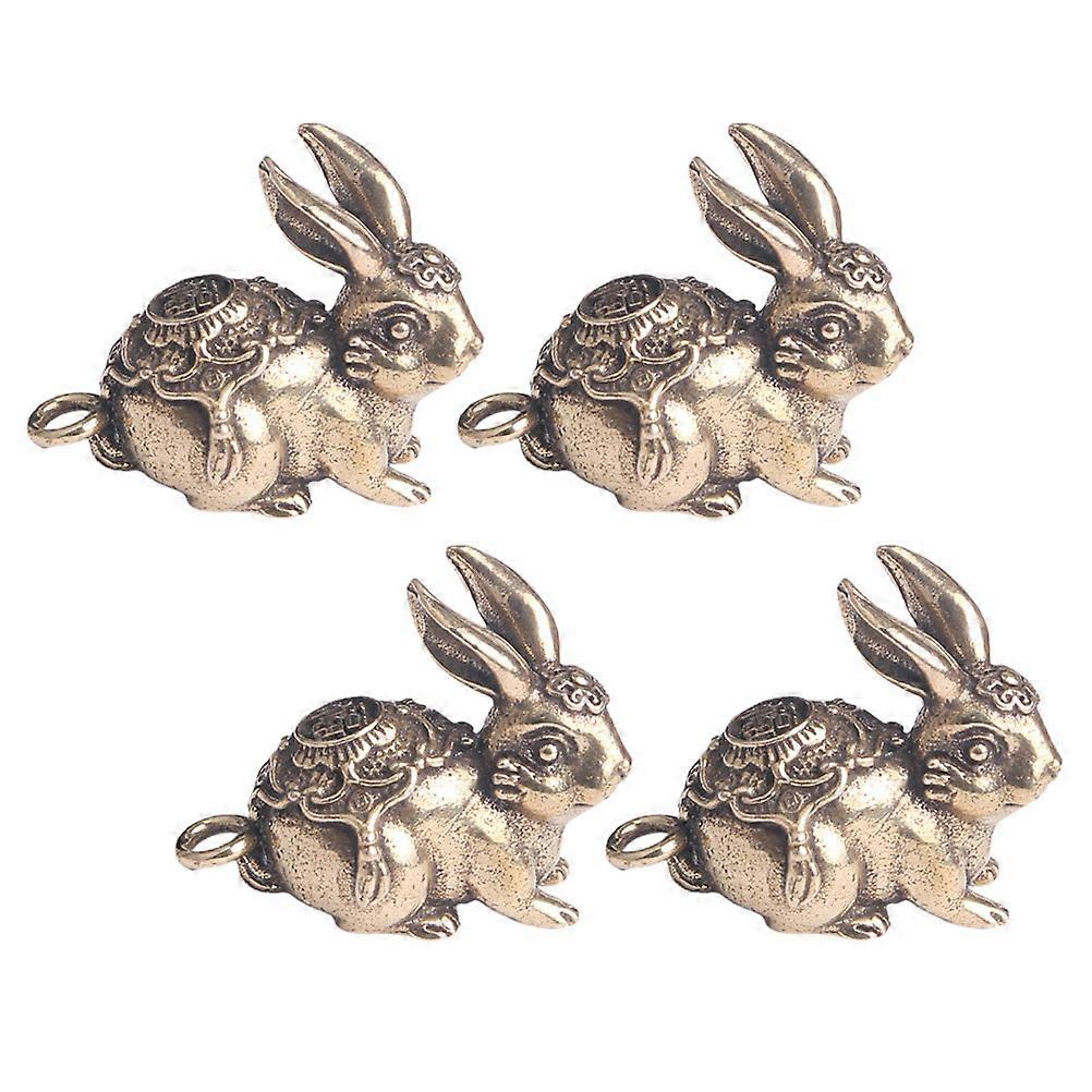 Brass Rabbit Pendants for Decoration 12Pcs Keychain Charms