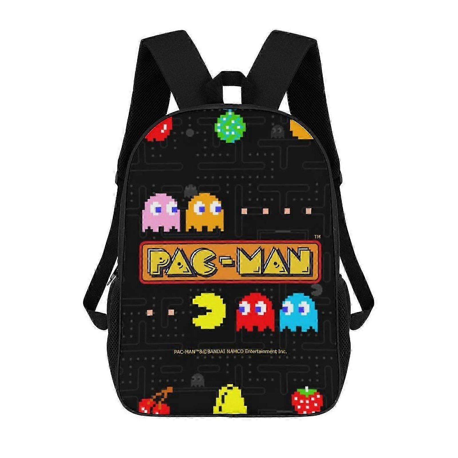 g1251 Pac-Man Backpack Large Capacity Laptop Bag Lightweight Adjustable Straps Casual Large Capacity vbv1251