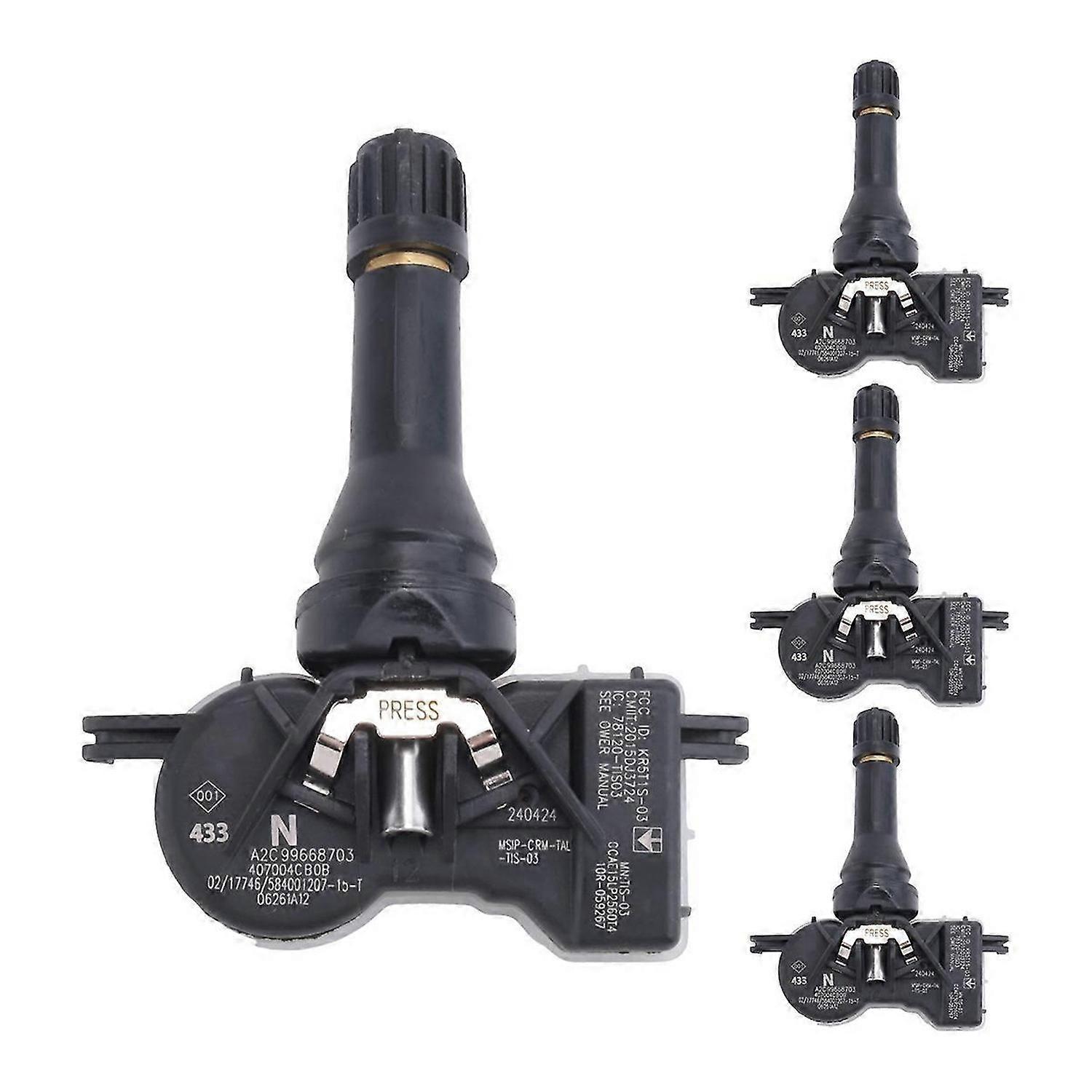 4PCS TPMS däcktryckssensor 407004CB0B för Nissan Qashqai J10 J11 X-Trail NV200 Leaf Juke Note för