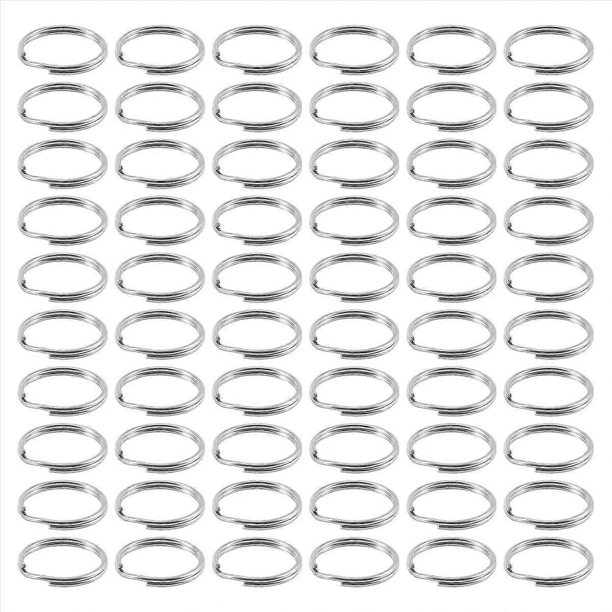 60 Pcs 20mm Outside Dia Universal Split Key Rings Keychain Holders