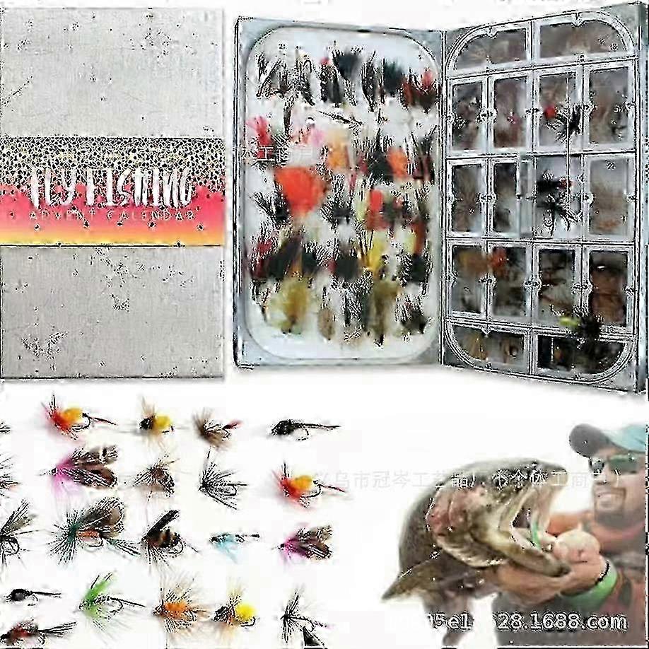 Fly Fishing Advent Calendar, Fly Fishing Assorted Flies Kit, Fly Fisherman's Calendar for Advent , Christmas Fishing Advent Calendar