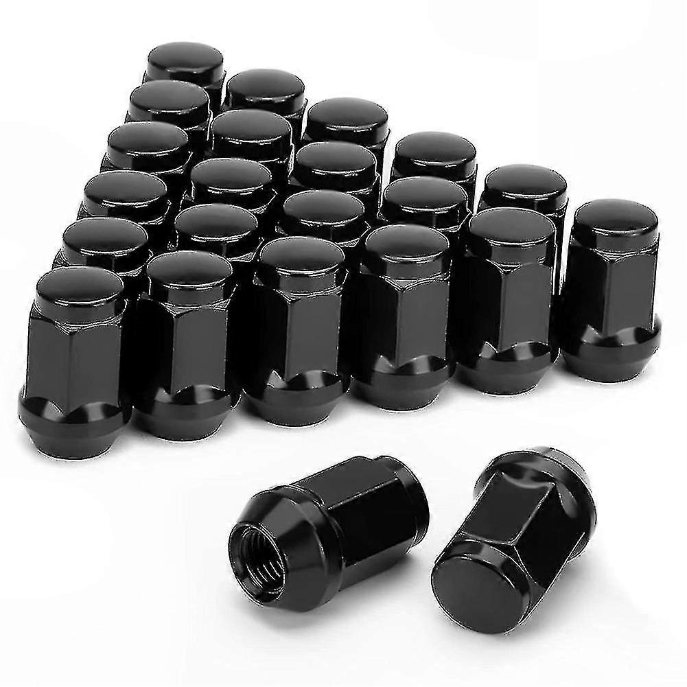 24pcs Cone Lug Nuts 12x1.5 Closed End Bulge Acorn, Compatible with Cruiser Sequoia Black