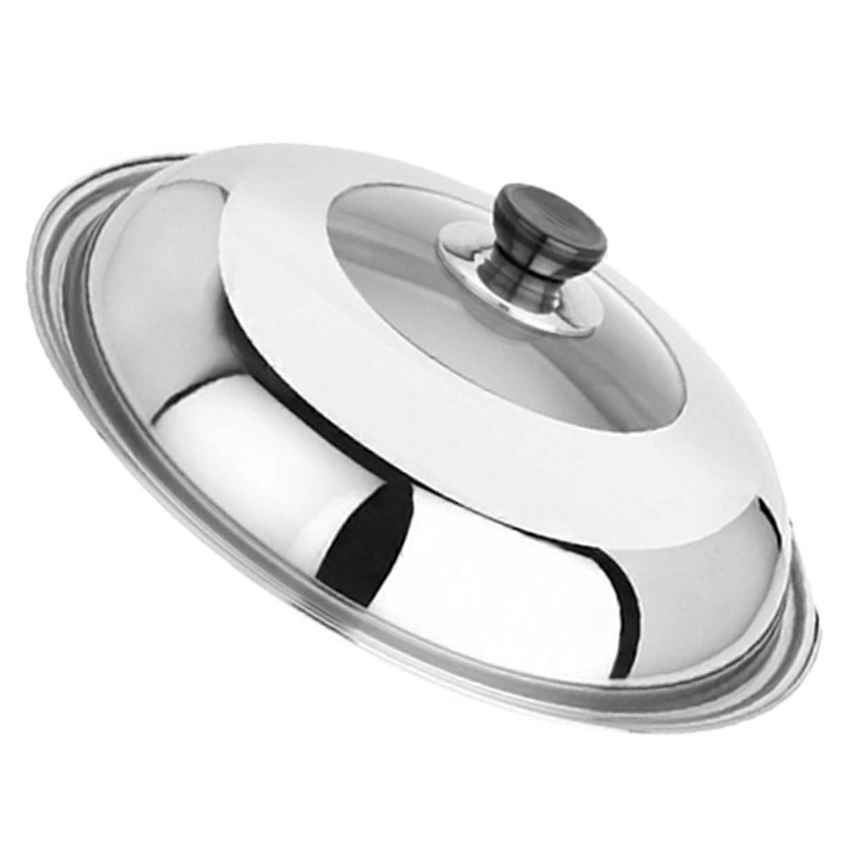 Stainless Steel Pot Lid For Frying Pans Glass Center Anti Scald Handle Tight Seal Nonstick Stackable Design