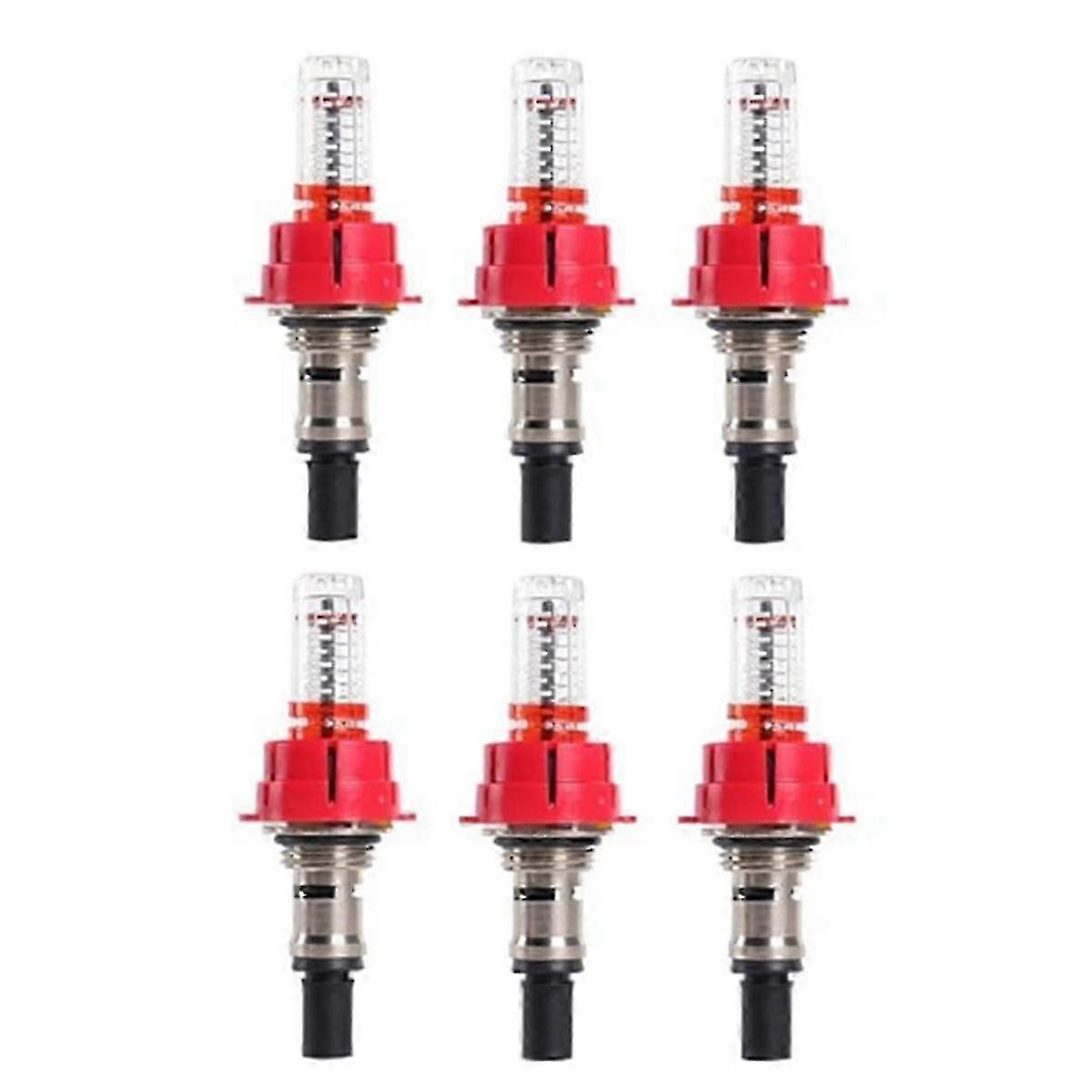 6 Pcs Underfloor Heating Manifold Flow Meter, Visual Flow Monitoring Regulator for Underfloor Heating Systems(1/2)