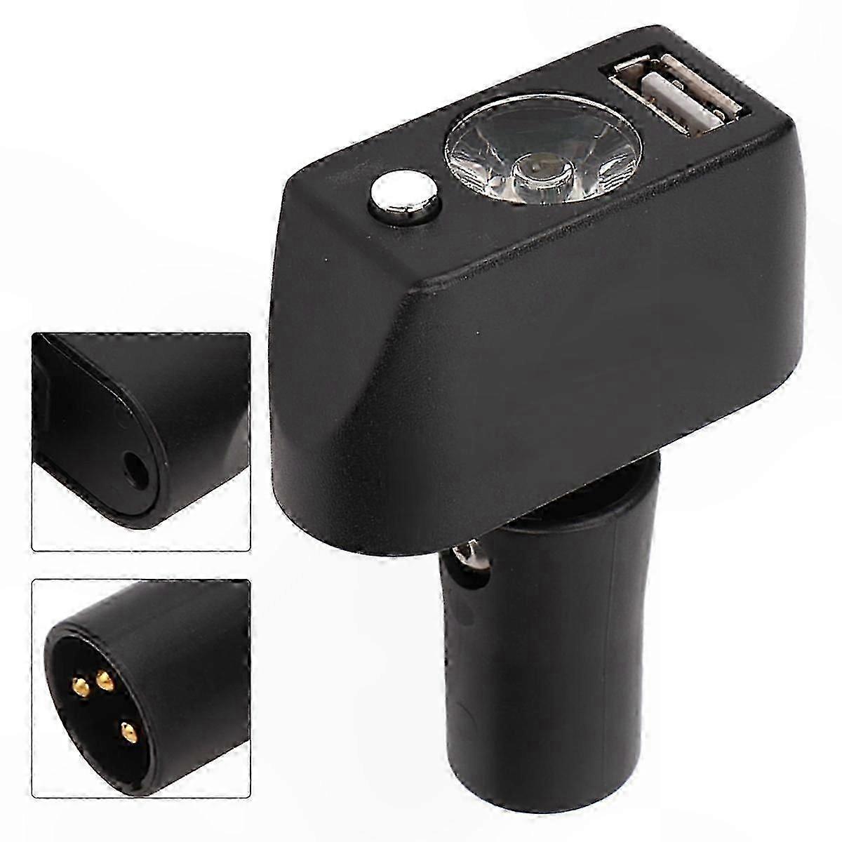LED Power Wheelchair Light with USB Charging, Adjustable Angle, 3-Pin XLR Connection for Electric Mobility Devices