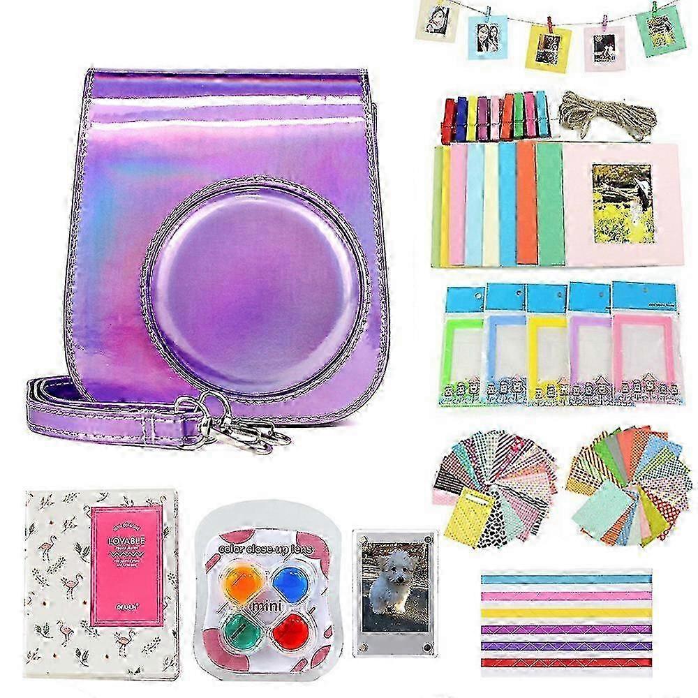 For Fujifilm Instax Mini 11 Instant Camera Mini Case Protective Bag + 64 Pockets Photo Album + Color Filter + Stickers + Frames